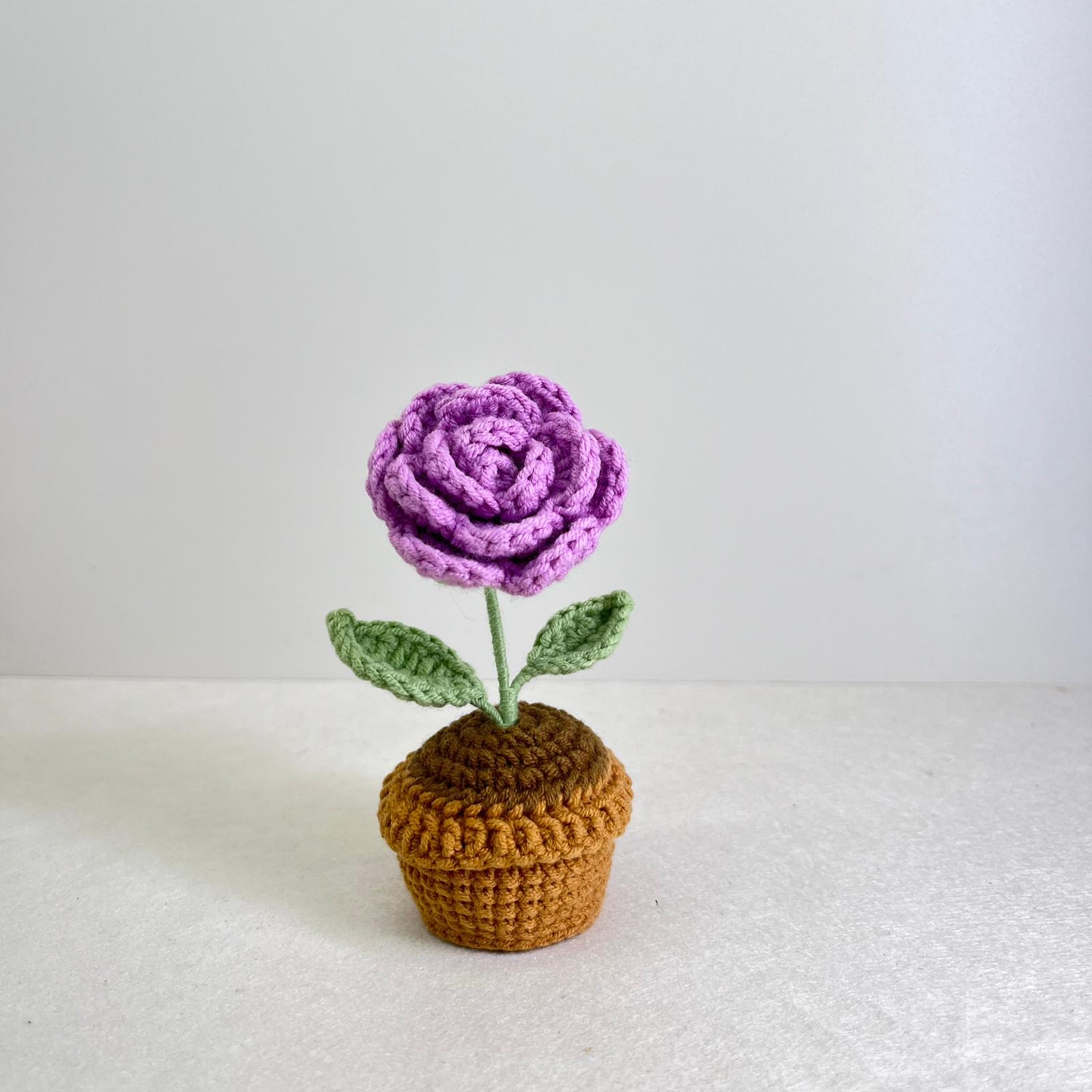 Handmade Crochet Flower Mini Potted Plant