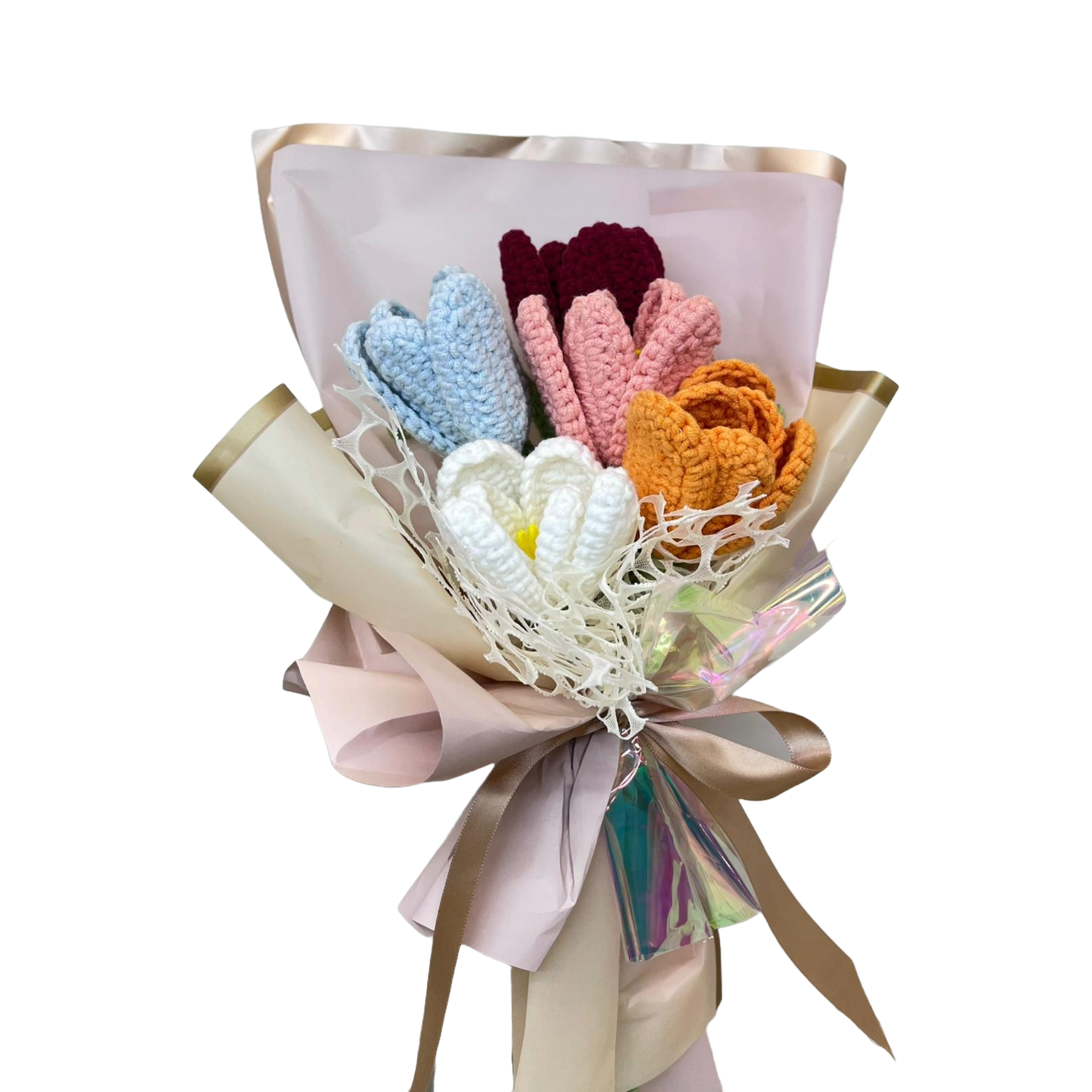 Elegant Crochet Flower Bouquet - Tulip Posy III