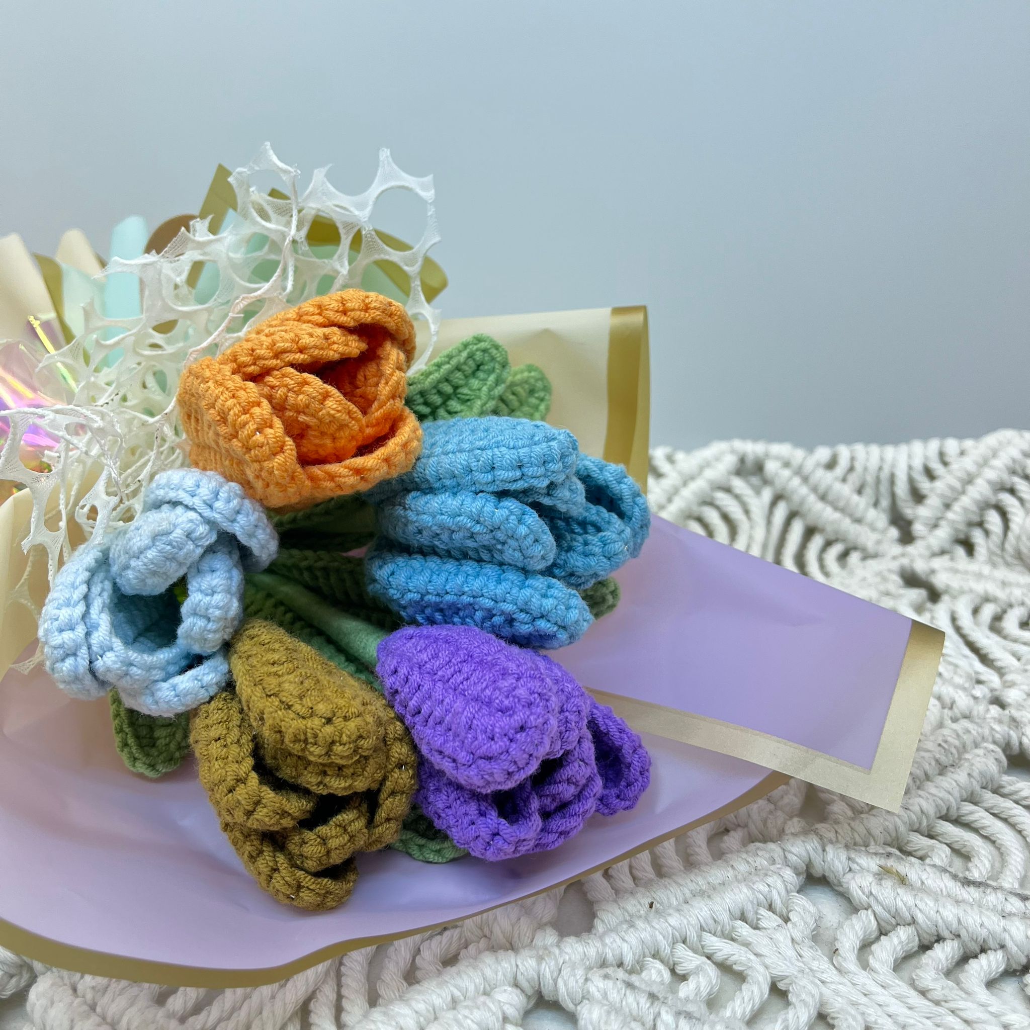 Elegant Crochet Flower Bouquet - Tulip Blossom