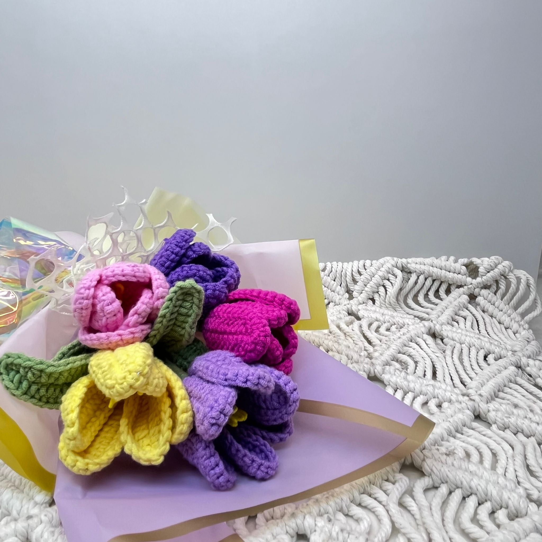 Elegant Crochet Flower Bouquet - Tulip Posy
