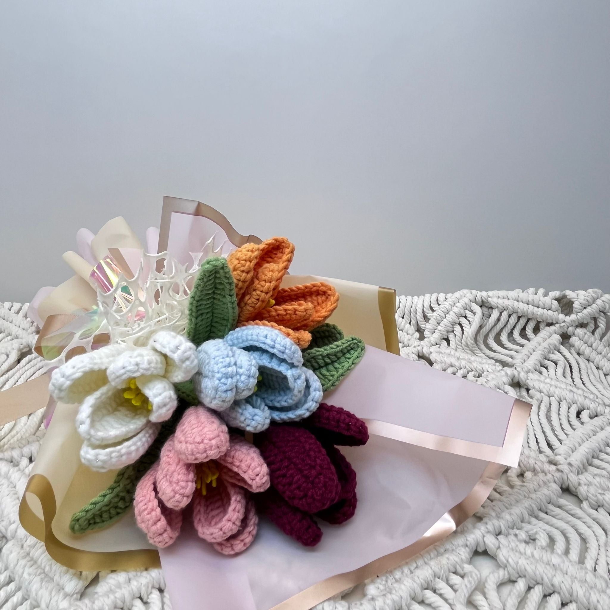 Elegant Crochet Flower Bouquet - Tulip Posy II