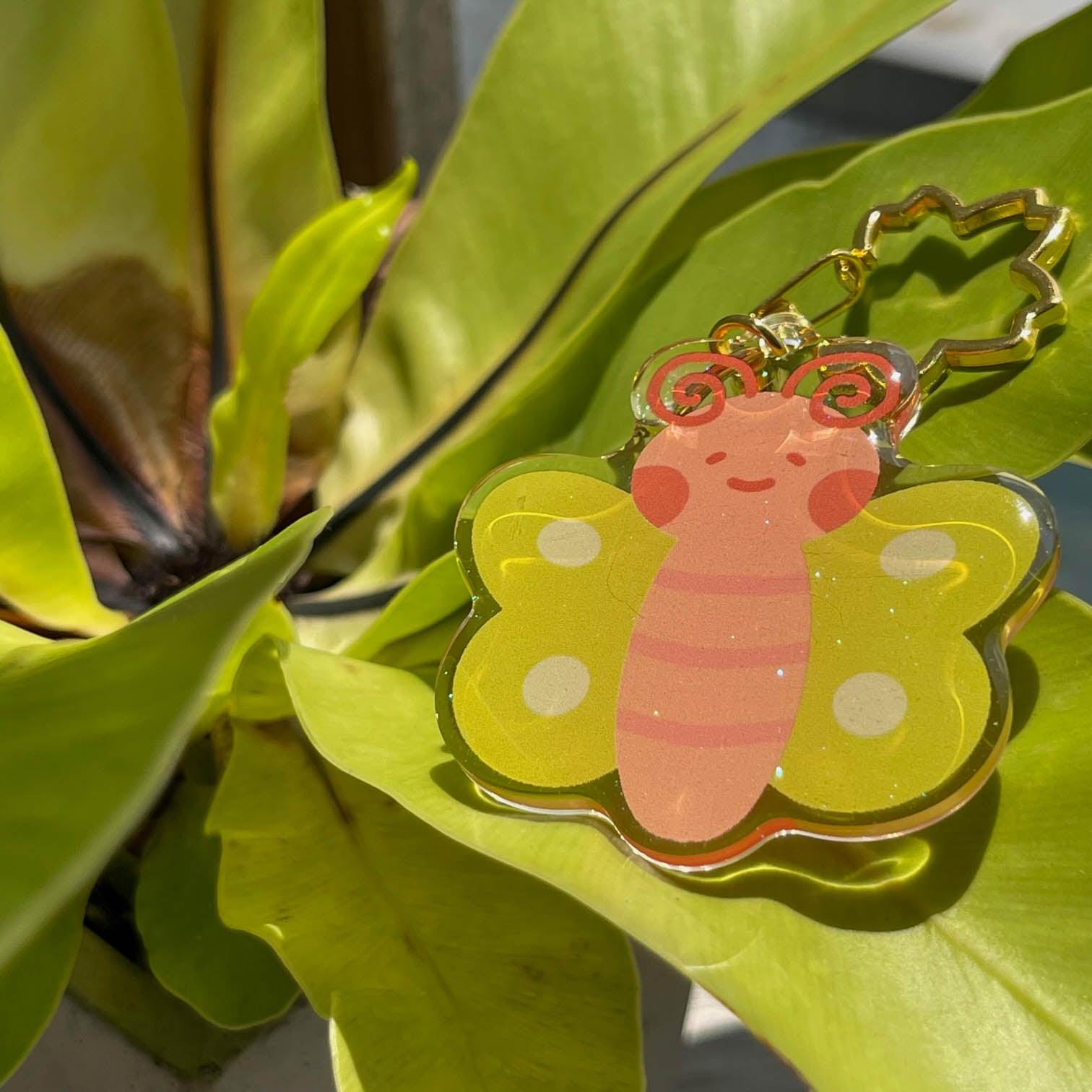 Acrylic Keychain - Butterfly Olive - KLOSH