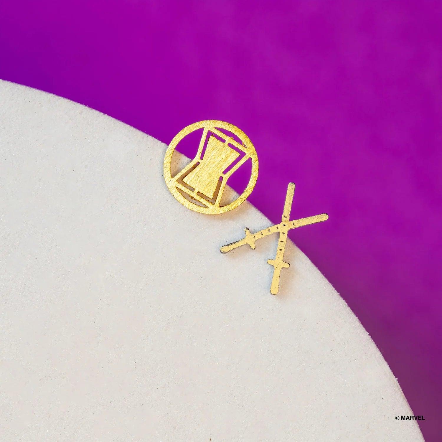 Marvel Earring - Black Widow & Dual Batons Gold - KLOSH