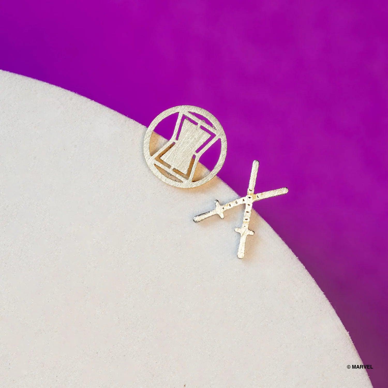 Marvel Earring - Black Widow & Dual Batons Silver - KLOSH