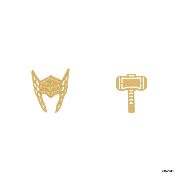 Marvel Earring - Thor & Mjolnir Hammer Gold - KLOSH