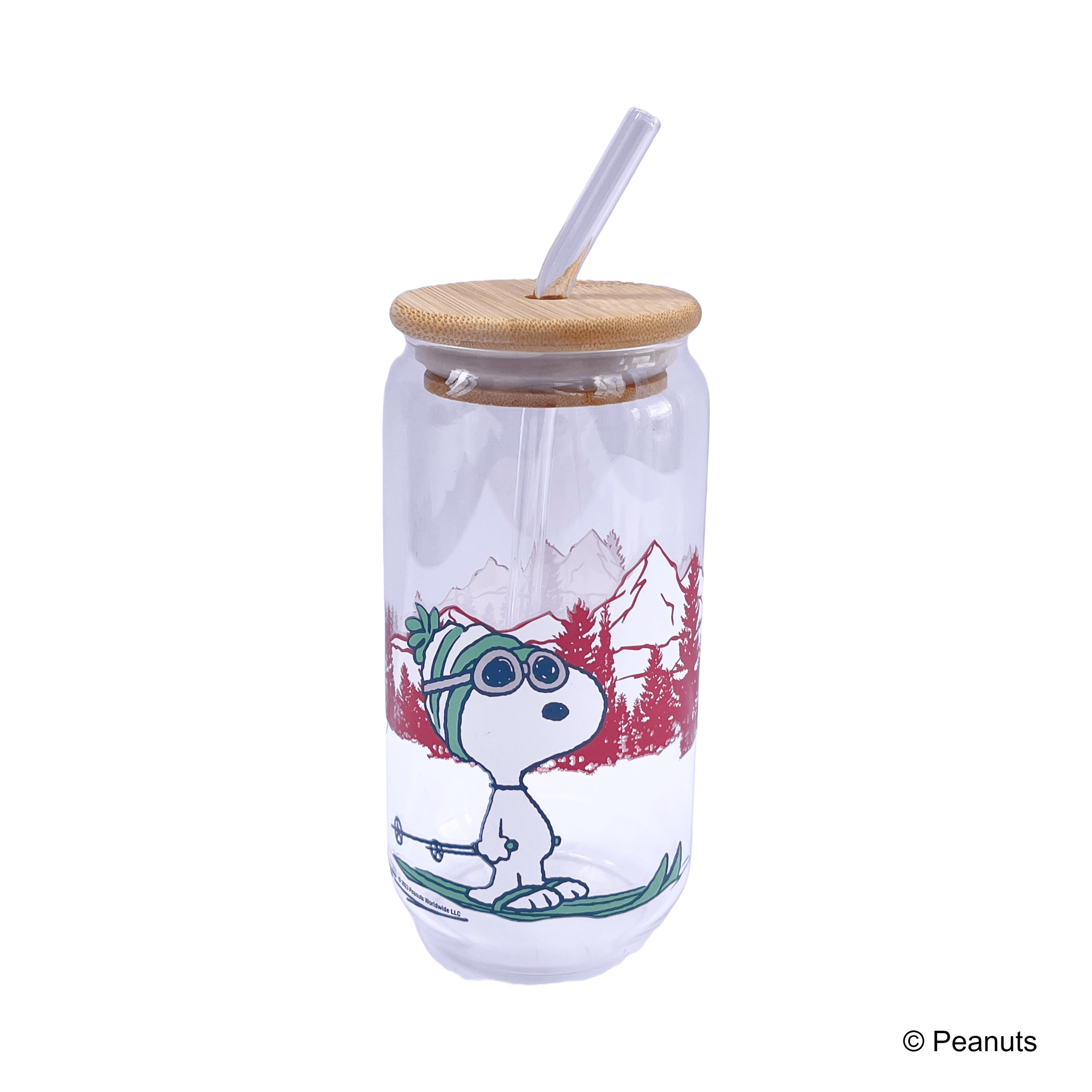 Peanuts Snoopy - Borosilicate Glass Skiing - KLOSH