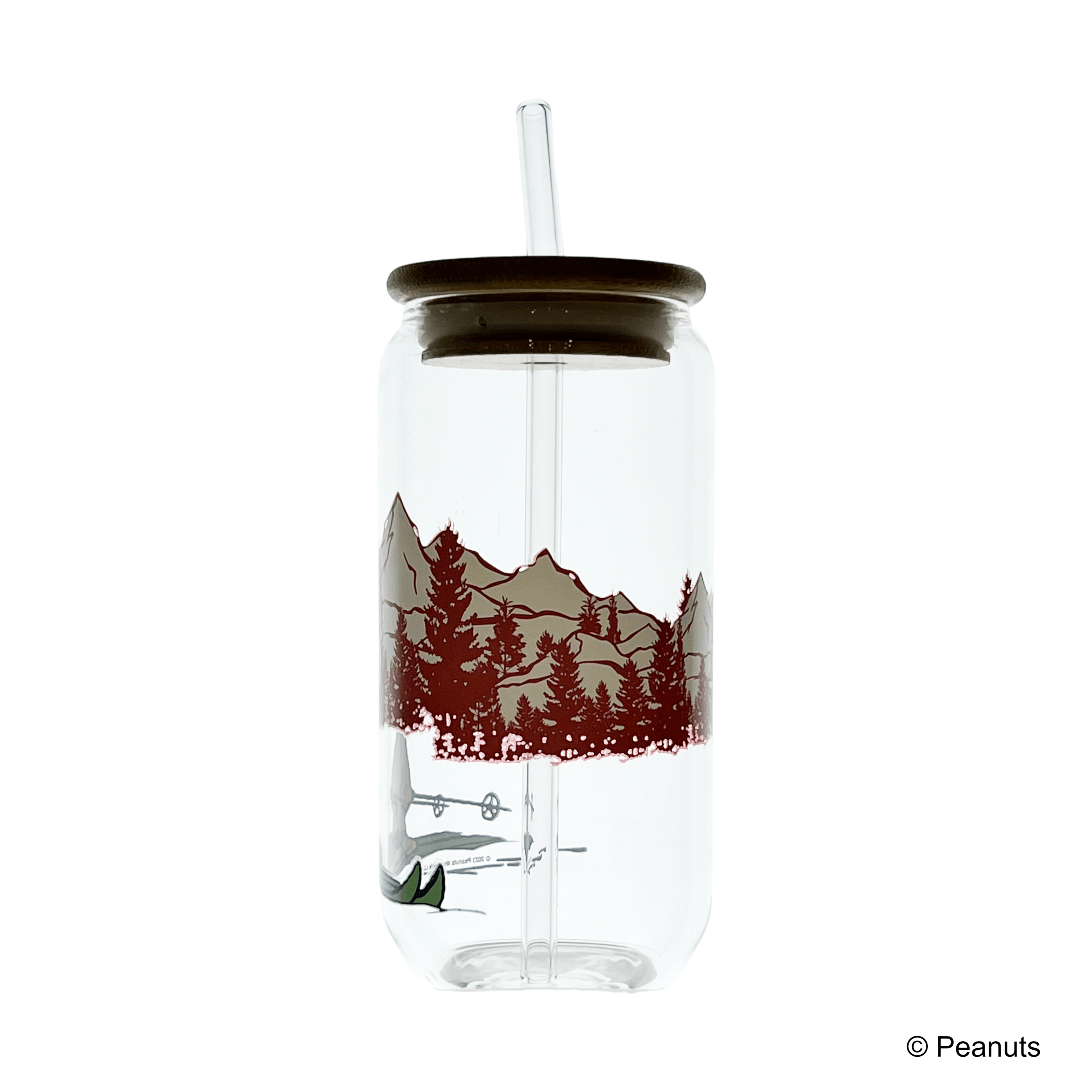 Peanuts Snoopy - Borosilicate Glass Skiing - KLOSH