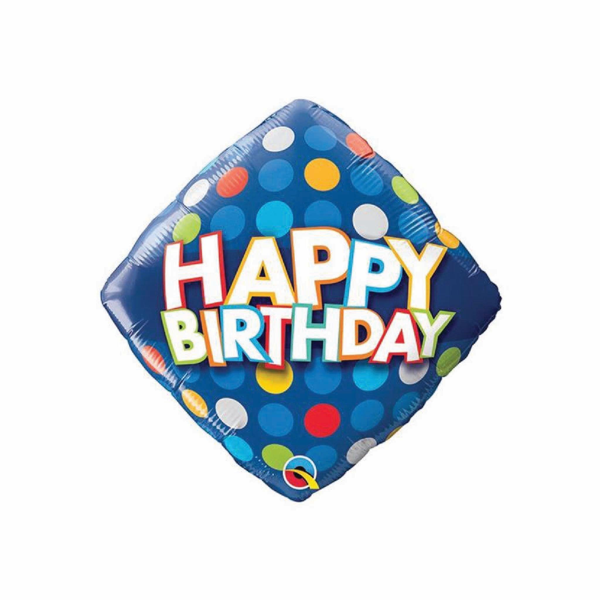 Balloon - Birthday Blue with Colourful Dots - KLOSH