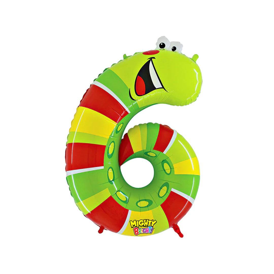 Balloon - Jumbo Number 6 Caterpillar 40" - KLOSH