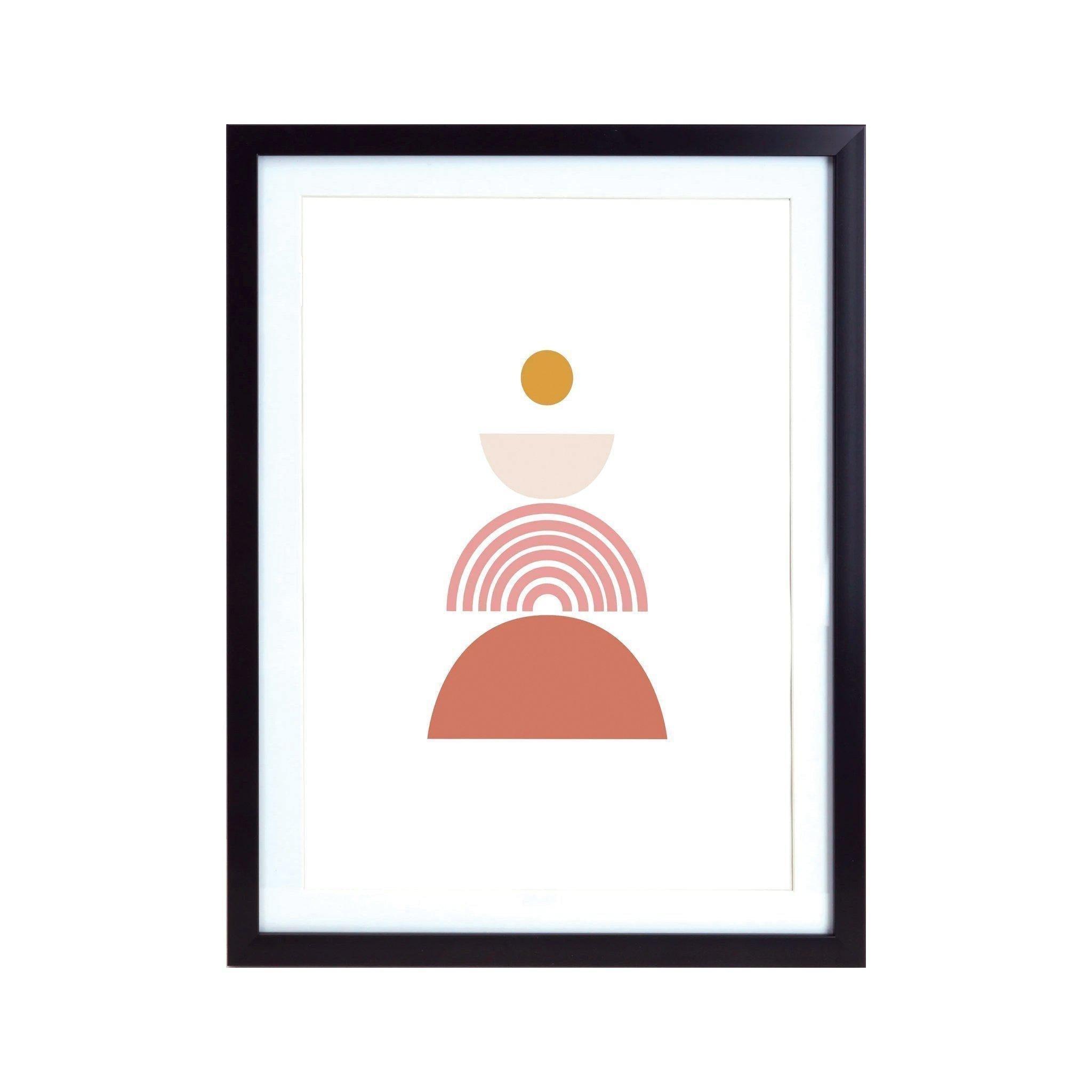 Black A3 Frame - Burnt Orange Abstract Art - KLOSH