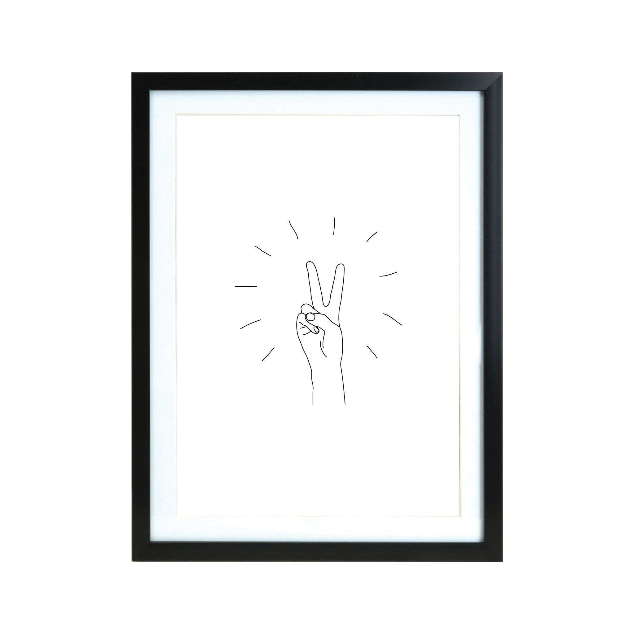 Black A3 Frame - Peace Sign - KLOSH