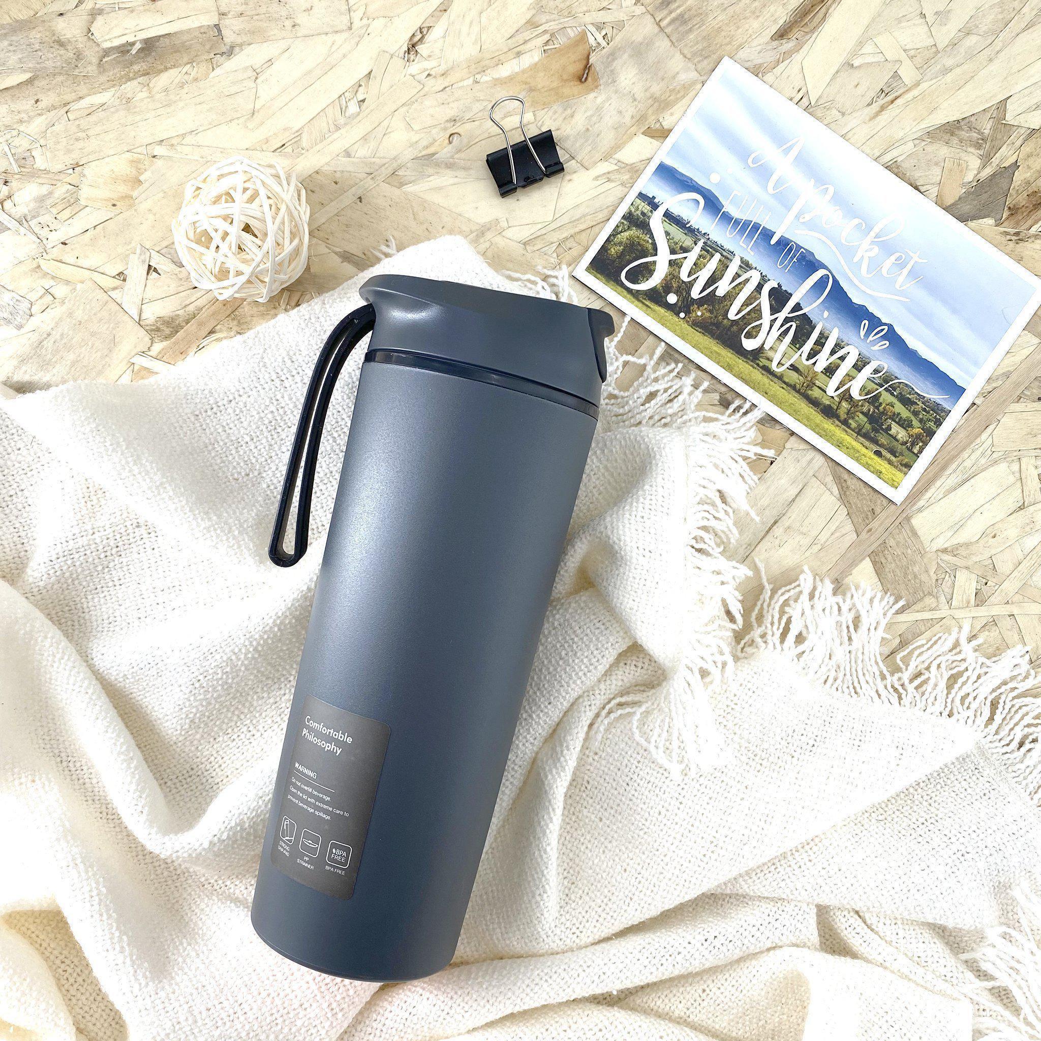 Bottle - Artiart Suction Rhino Bottle Dark Grey - KLOSH