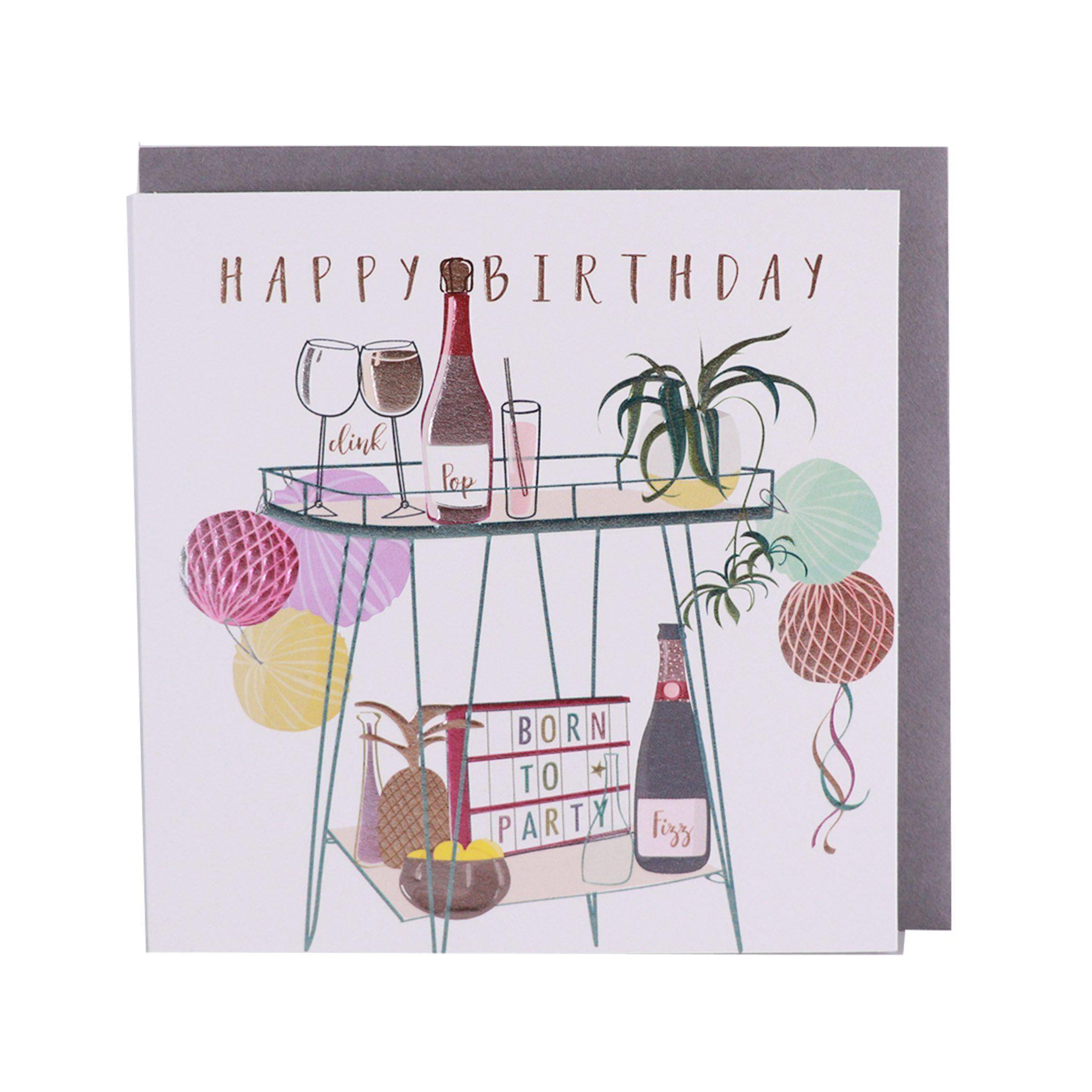 Card - Birthday Drinks Trolley - KLOSH