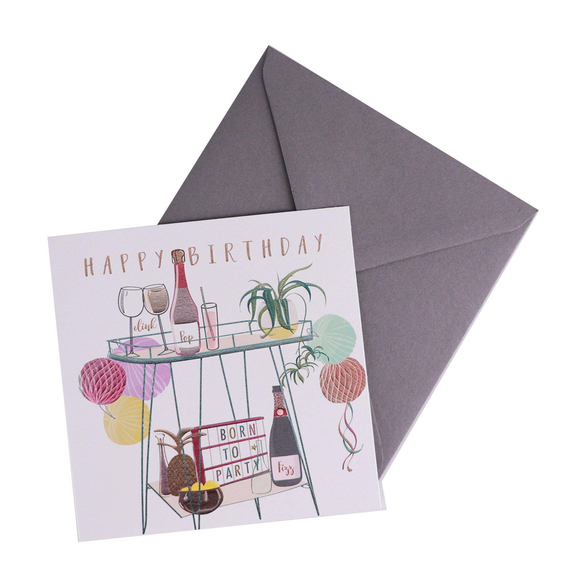 Card - Birthday Drinks Trolley - KLOSH