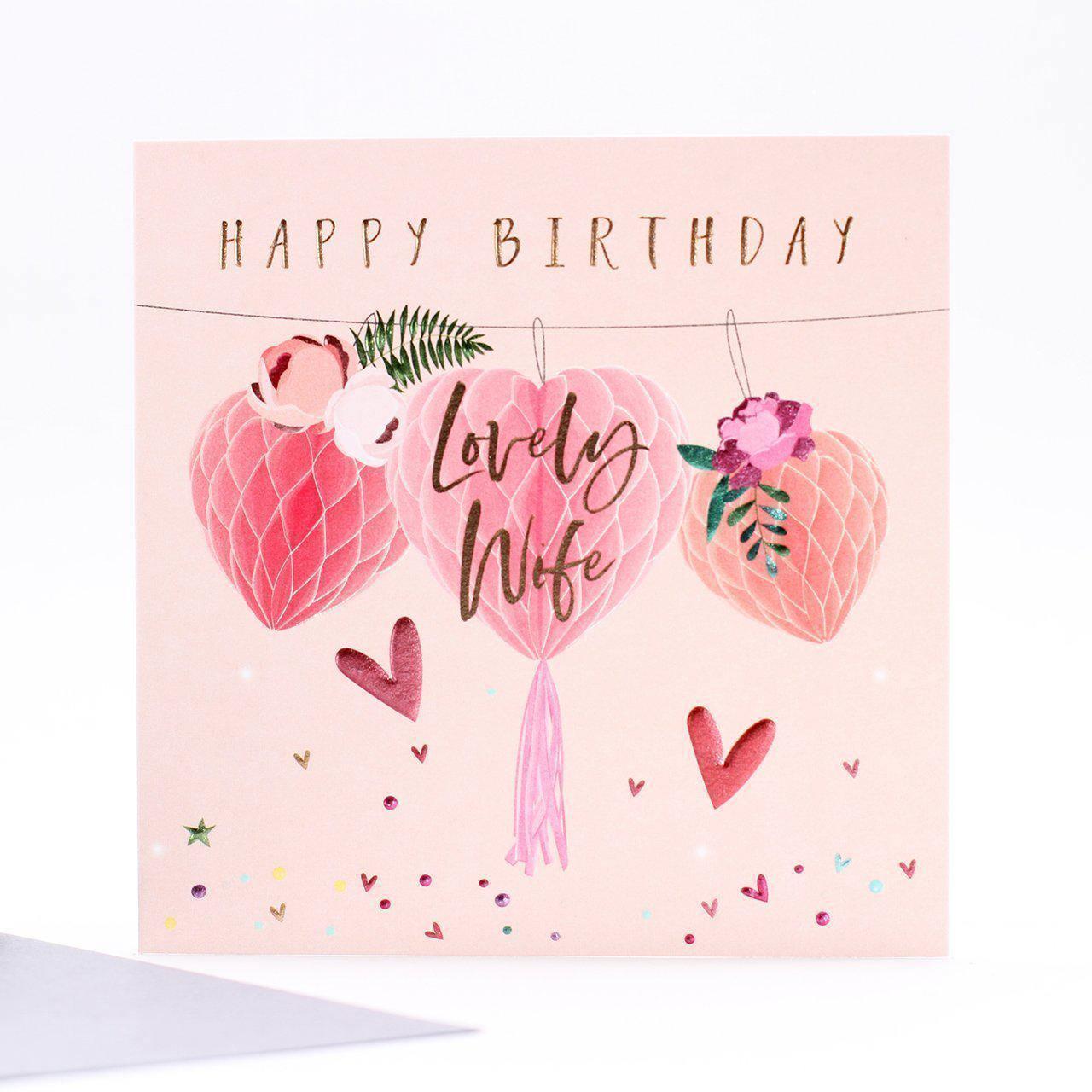 Card - Birthday Wife Lanterns - KLOSH