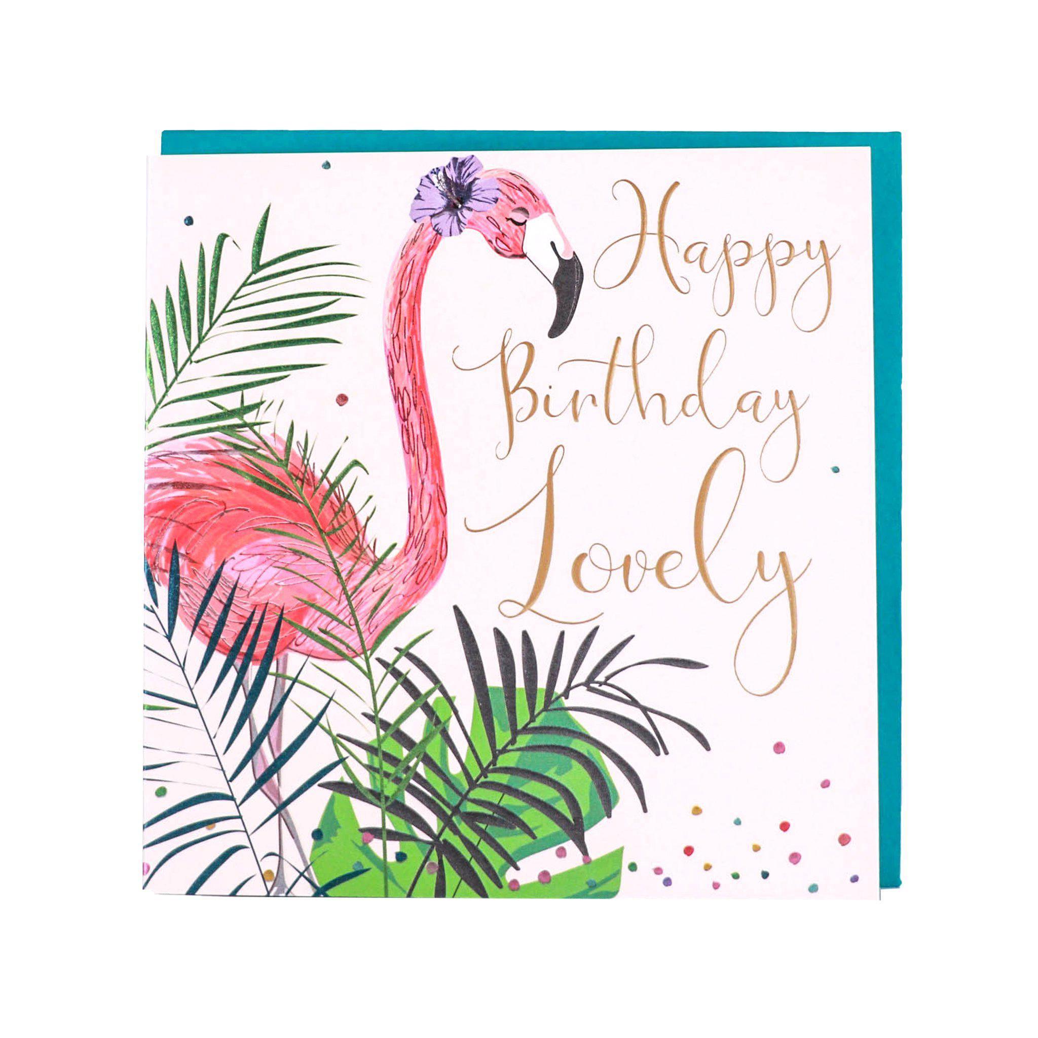 Card - Happy Birthday Lovely Flamingo - KLOSH
