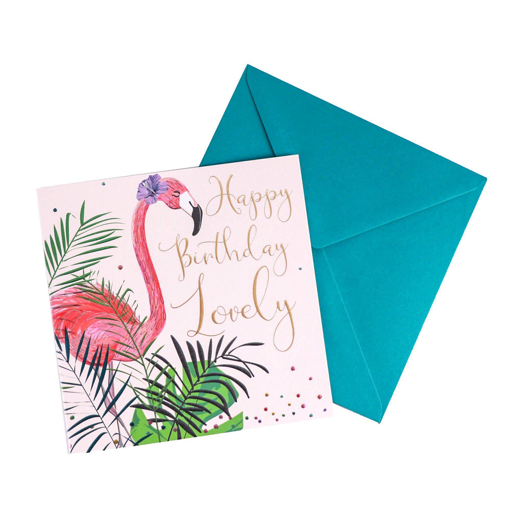 Card - Happy Birthday Lovely Flamingo - KLOSH