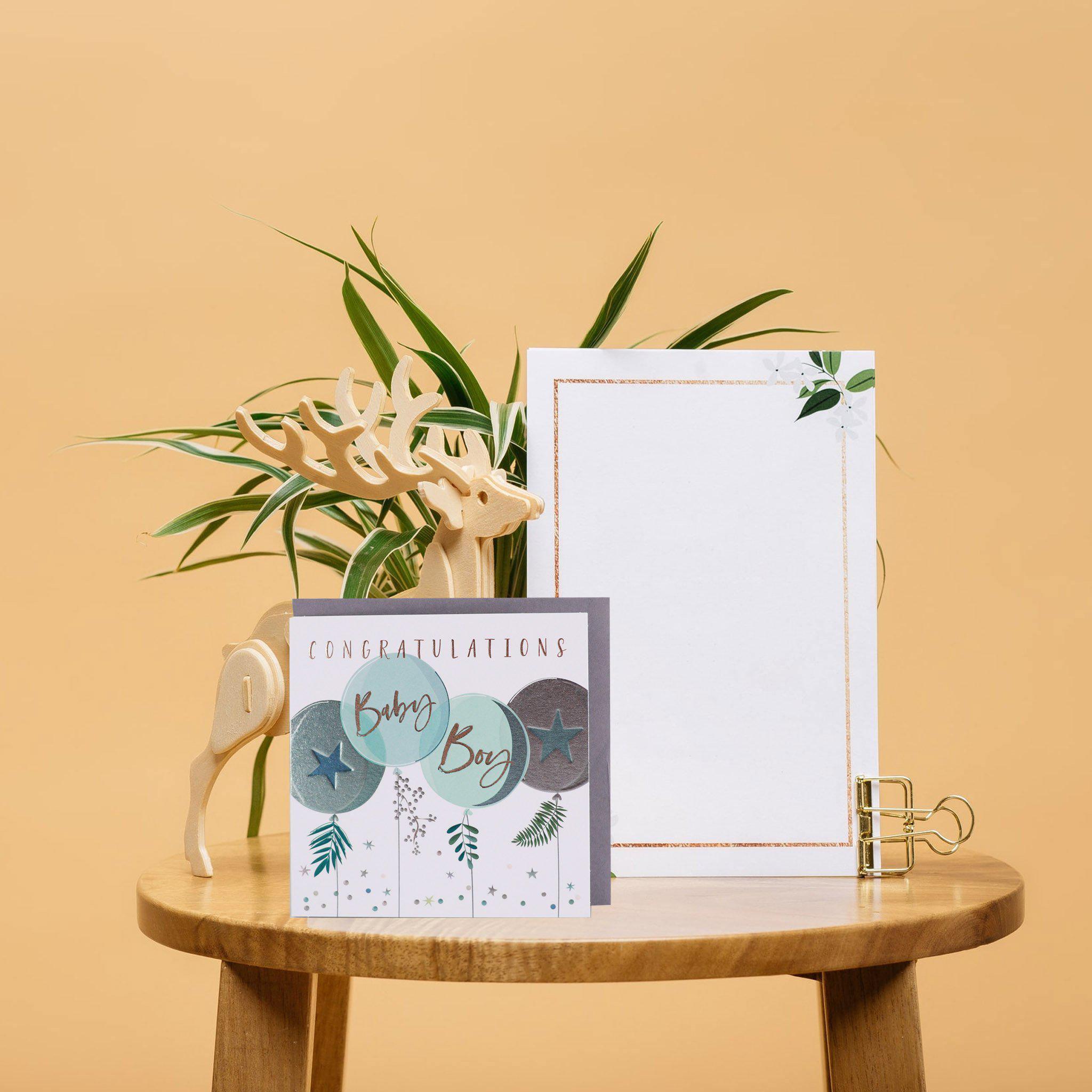 Card - New Baby Boy Balloons - KLOSH