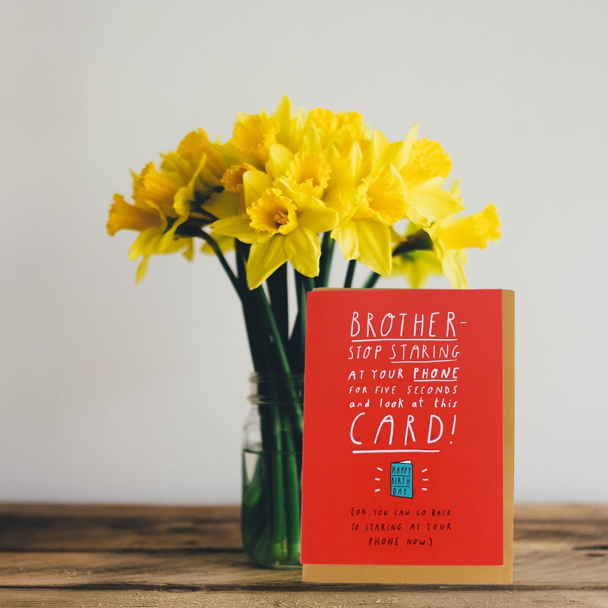 Card - Staring at Phone Brother - KLOSH