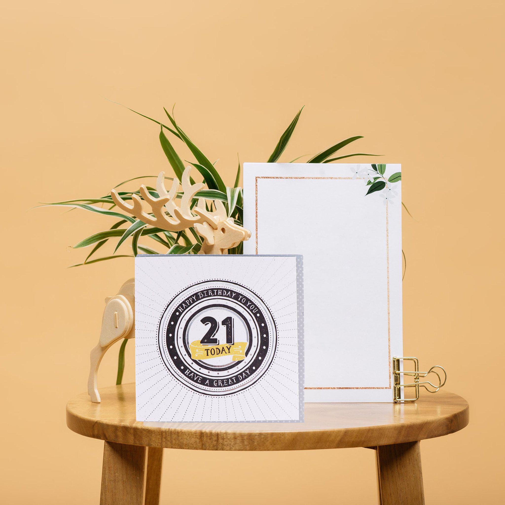 Card - Today Have A Great Day 21 Birthday - KLOSH