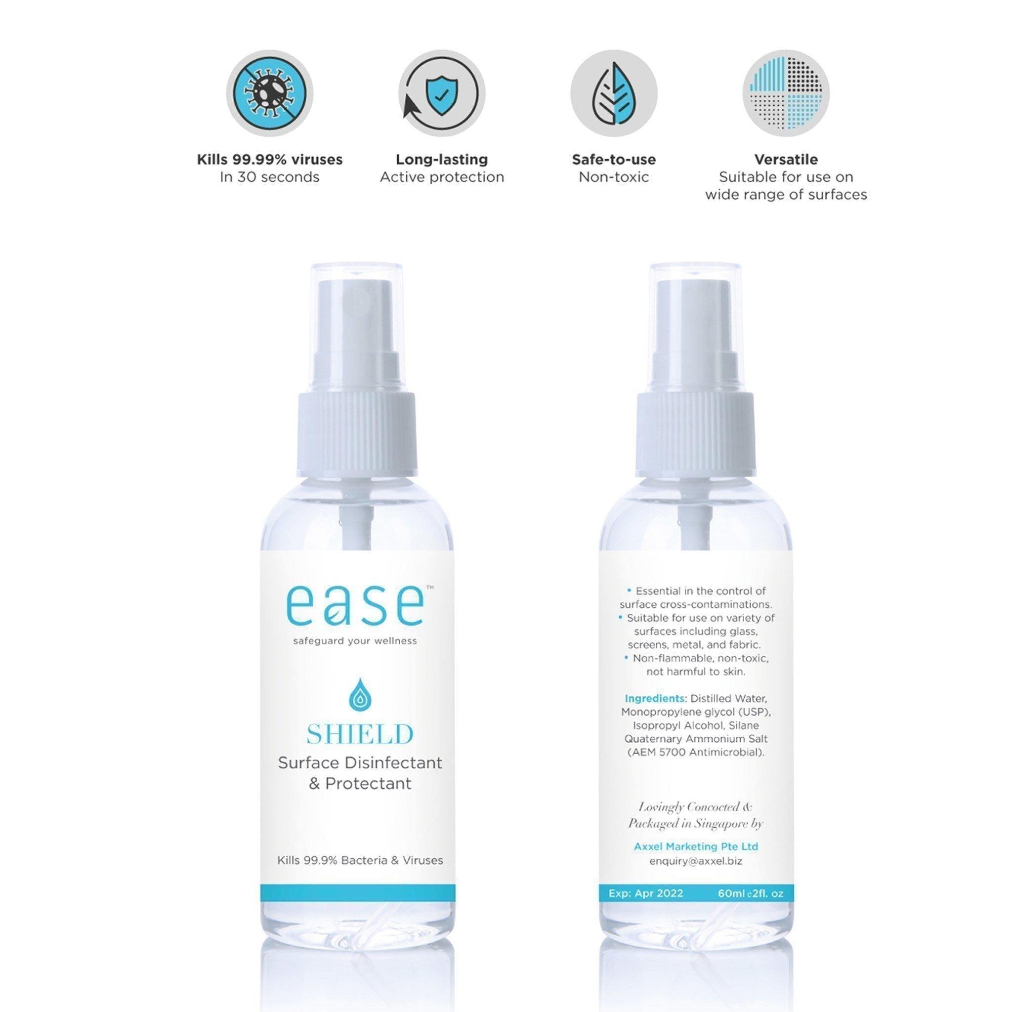 EASE Mask Care Standard Pack - Antimicrobial Mask & Shield On Spray - KLOSH