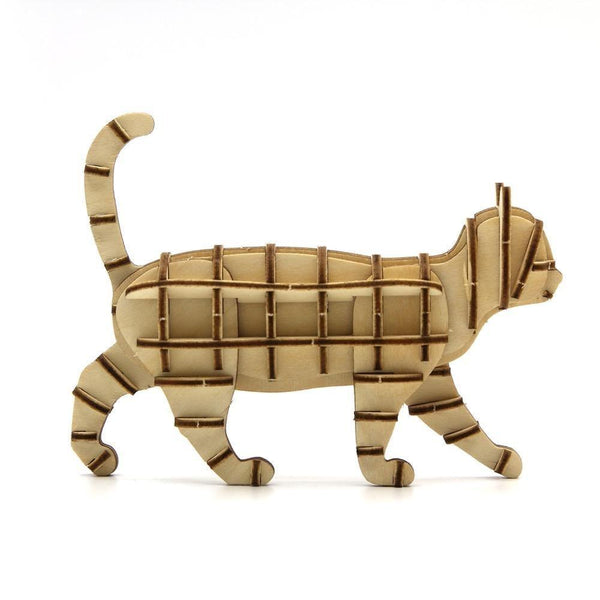 Jigzle 3D Wooden Puzzle - Walking Cat - KLOSH