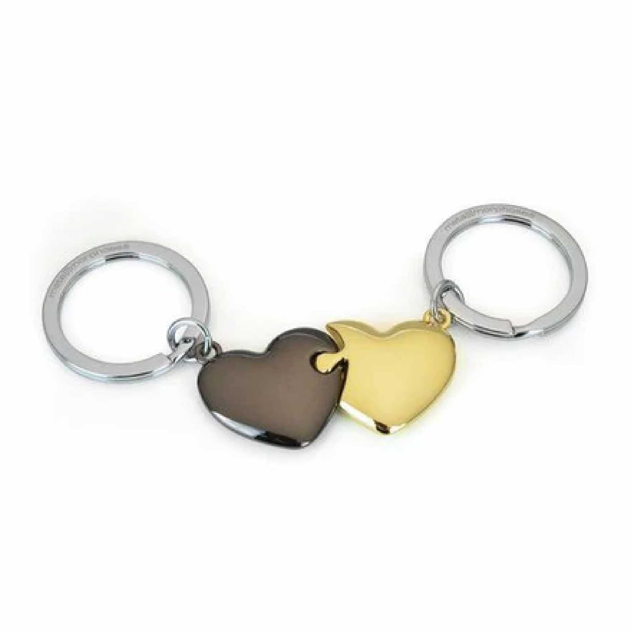 Keyring - Puzzle Heart Gold & Dark Grey - KLOSH