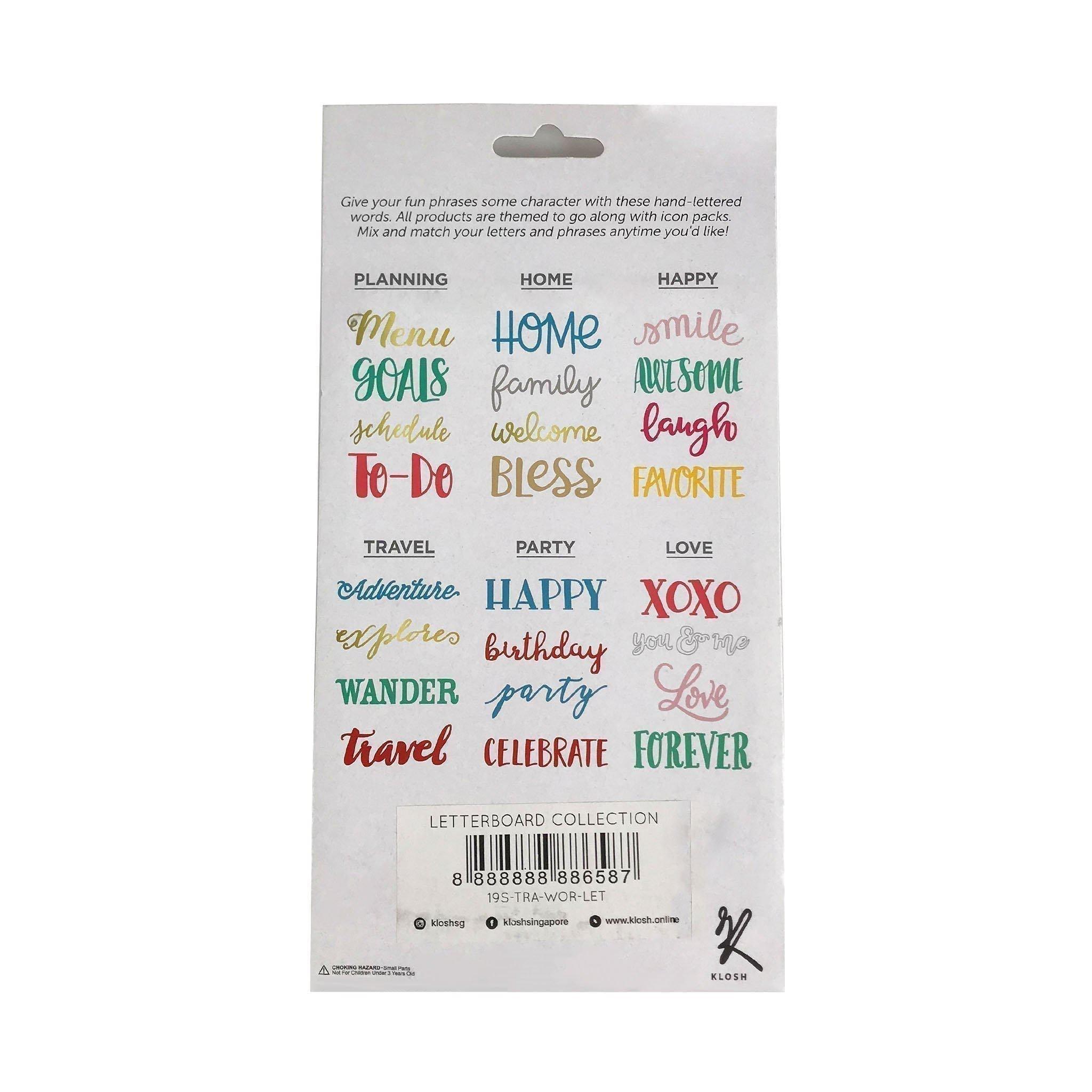 Letter Board - Home Letter Pack - KLOSH