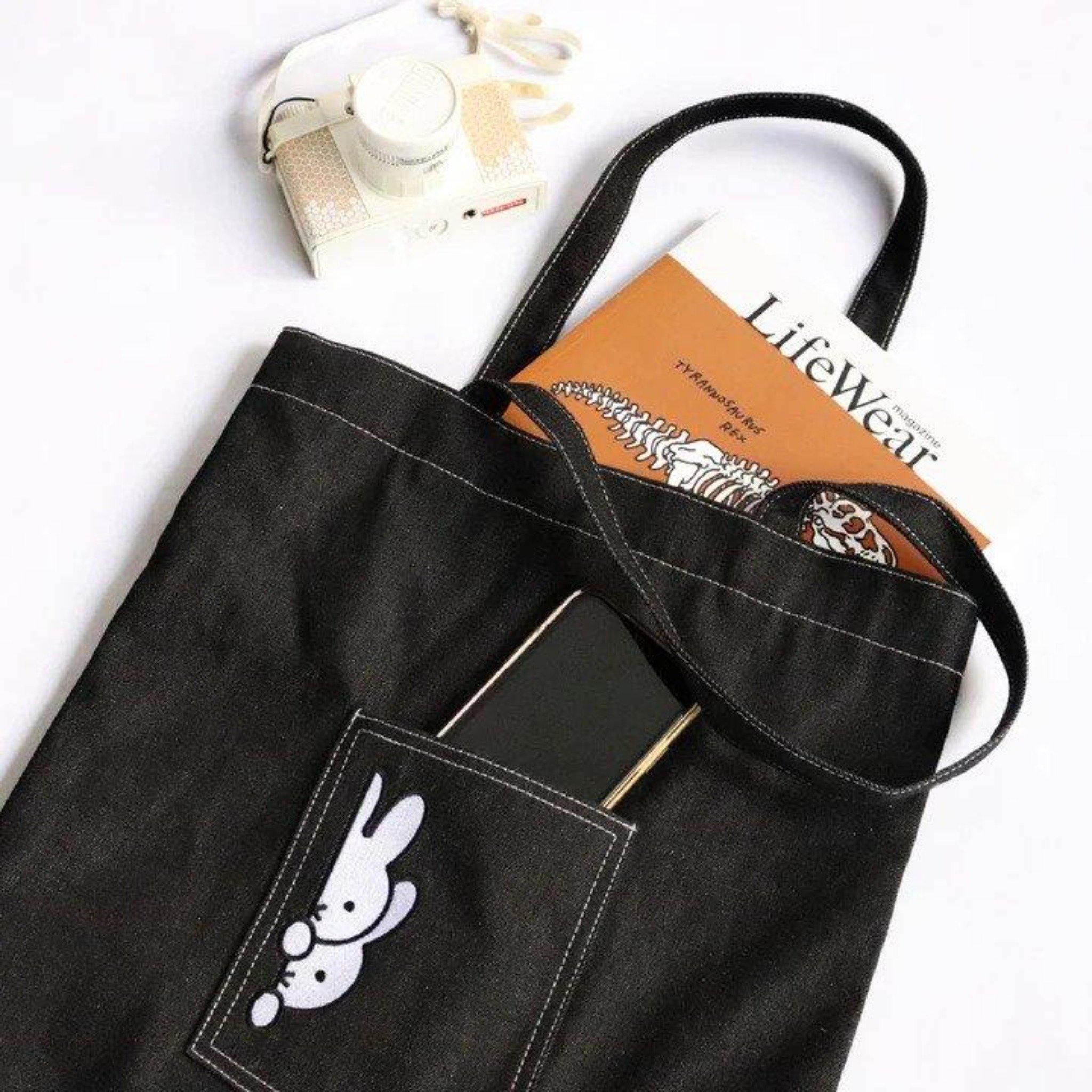 Miffy - Peek Black Denim Tote Bag - KLOSH