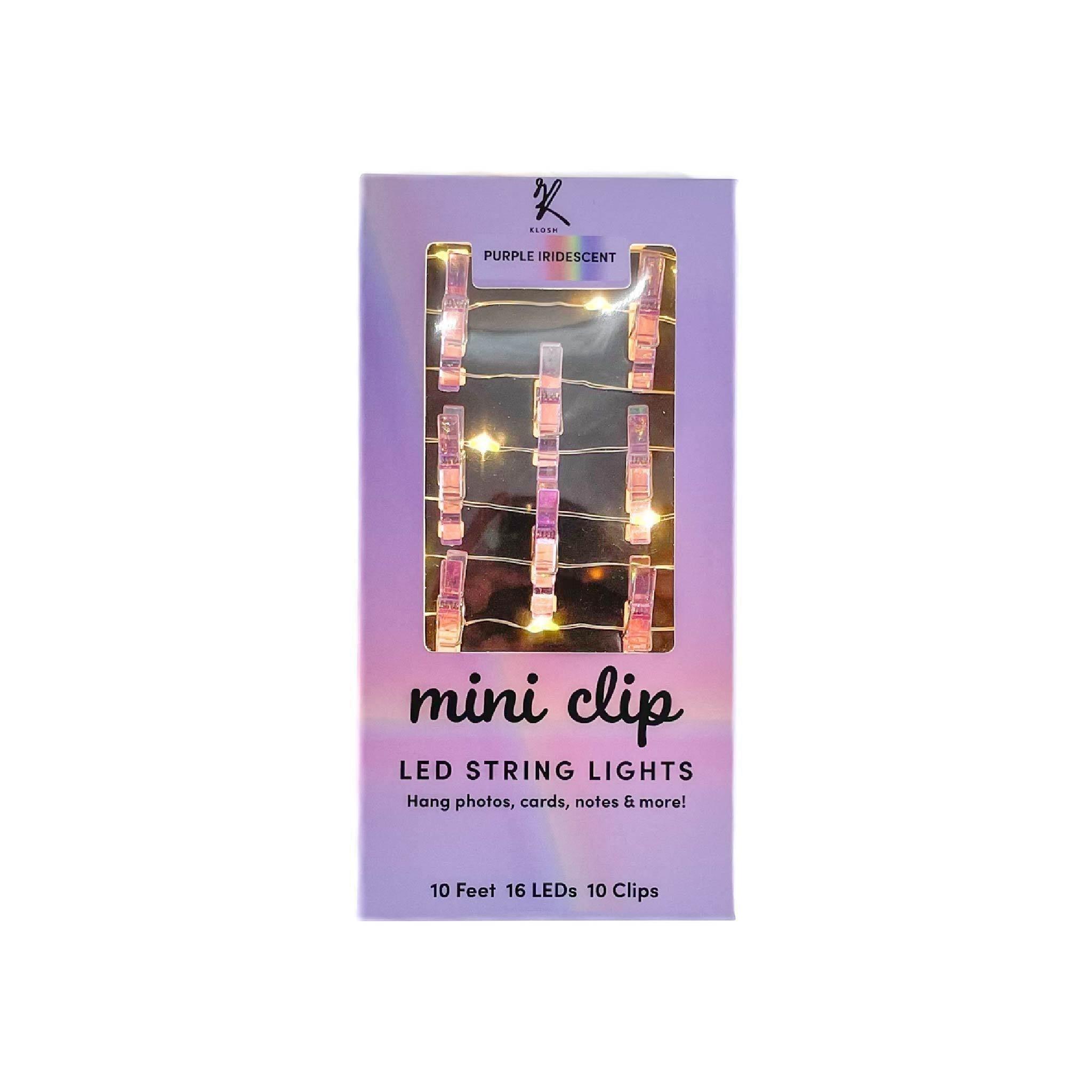 Mini Clip - LED String Lights Pastel Purple Iridescent - KLOSH