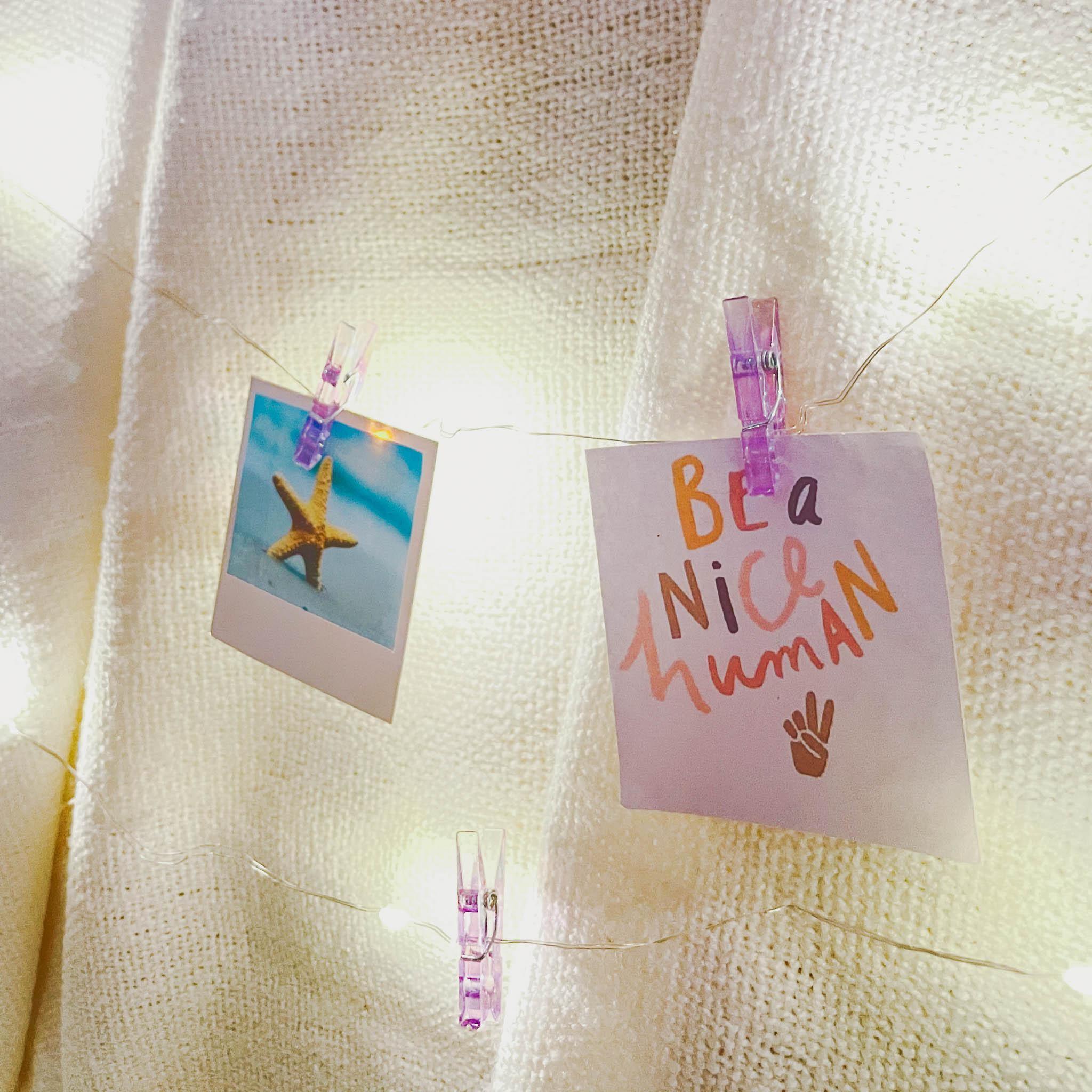 Mini Clip - LED String Lights Pastel Purple Iridescent - KLOSH