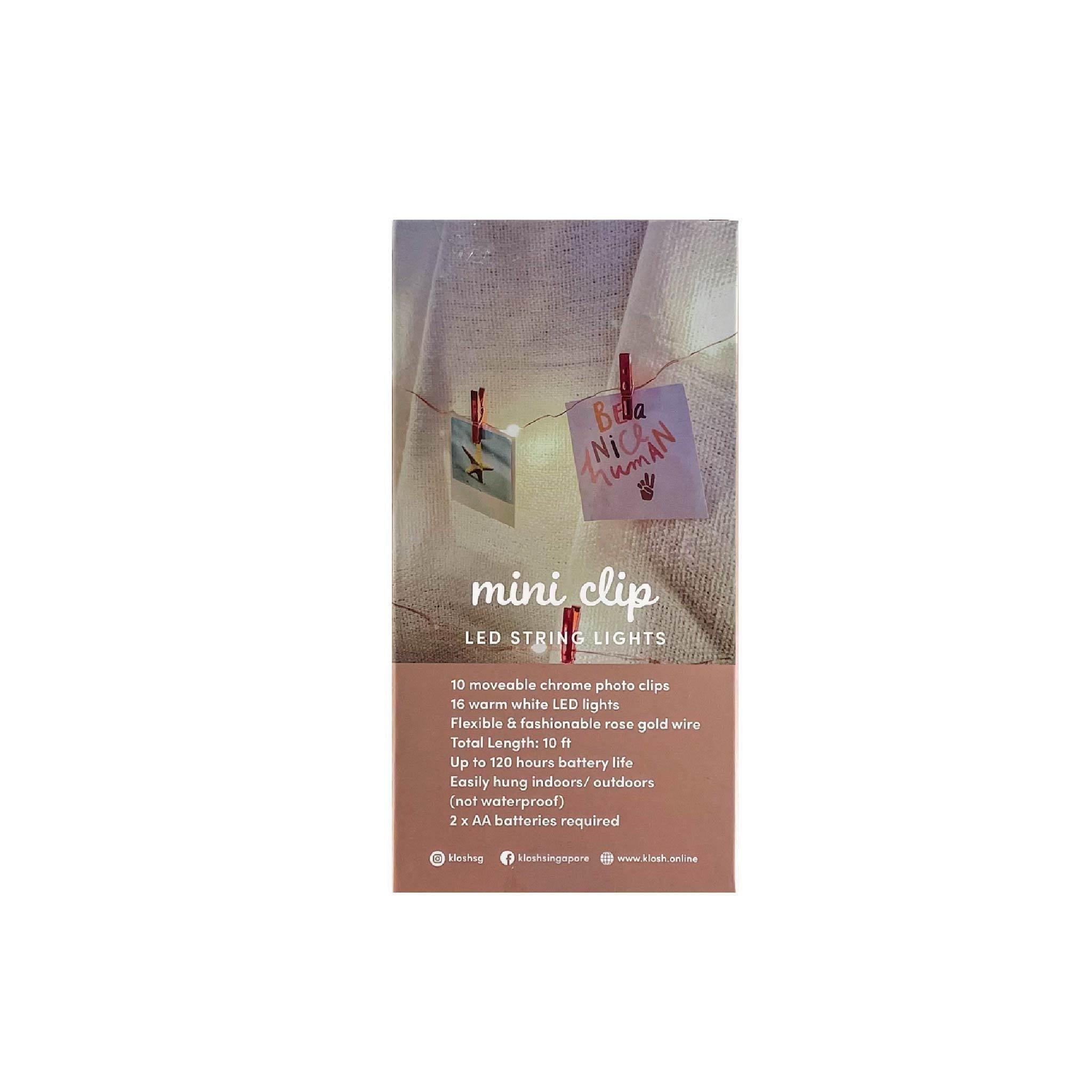 Mini Clip - LED String Lights Rose Gold - KLOSH