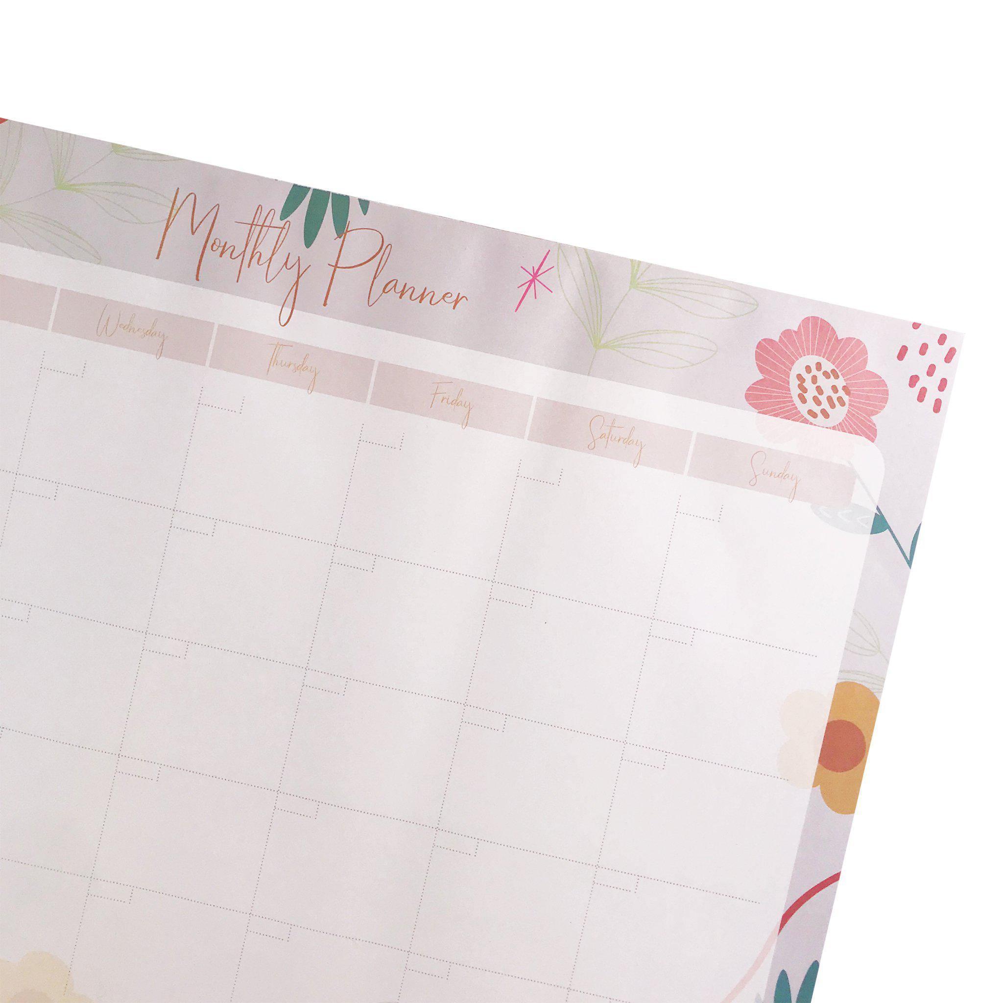 Monthly Planner - Tear Off Pad Daisies and Leaves - KLOSH