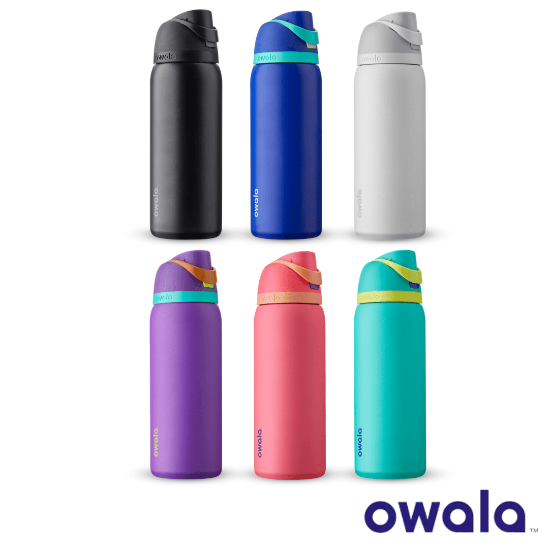Owala FreeSip™ Insulated Stainless-Steel Water Bottle with Locking Push-Button Lid, 32-Ounce (946ml) - KLOSH