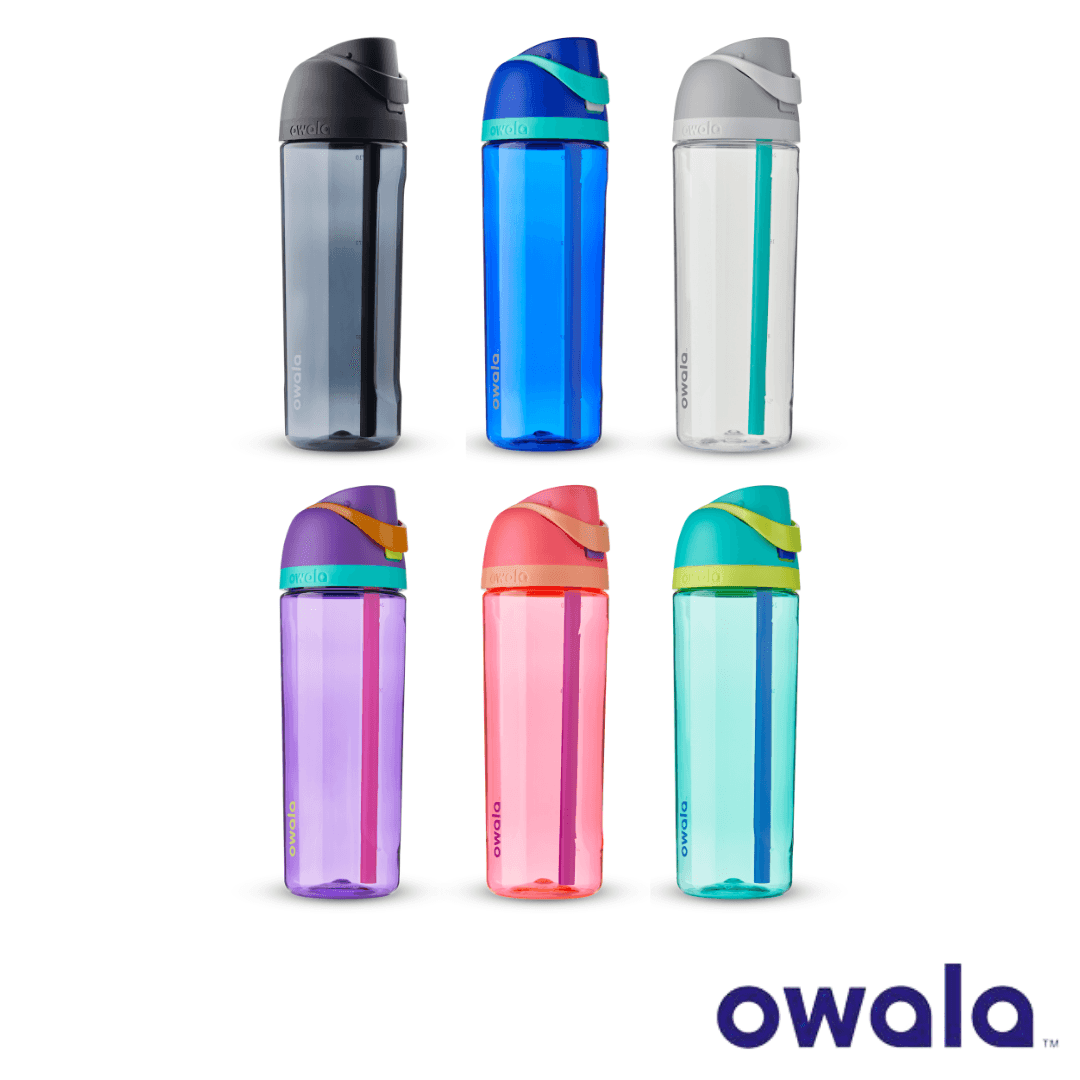 Owala FreeSip™ Tritan Water Bottle with Locking Push-Button Lid, 25-Ounce (740ml) - KLOSH