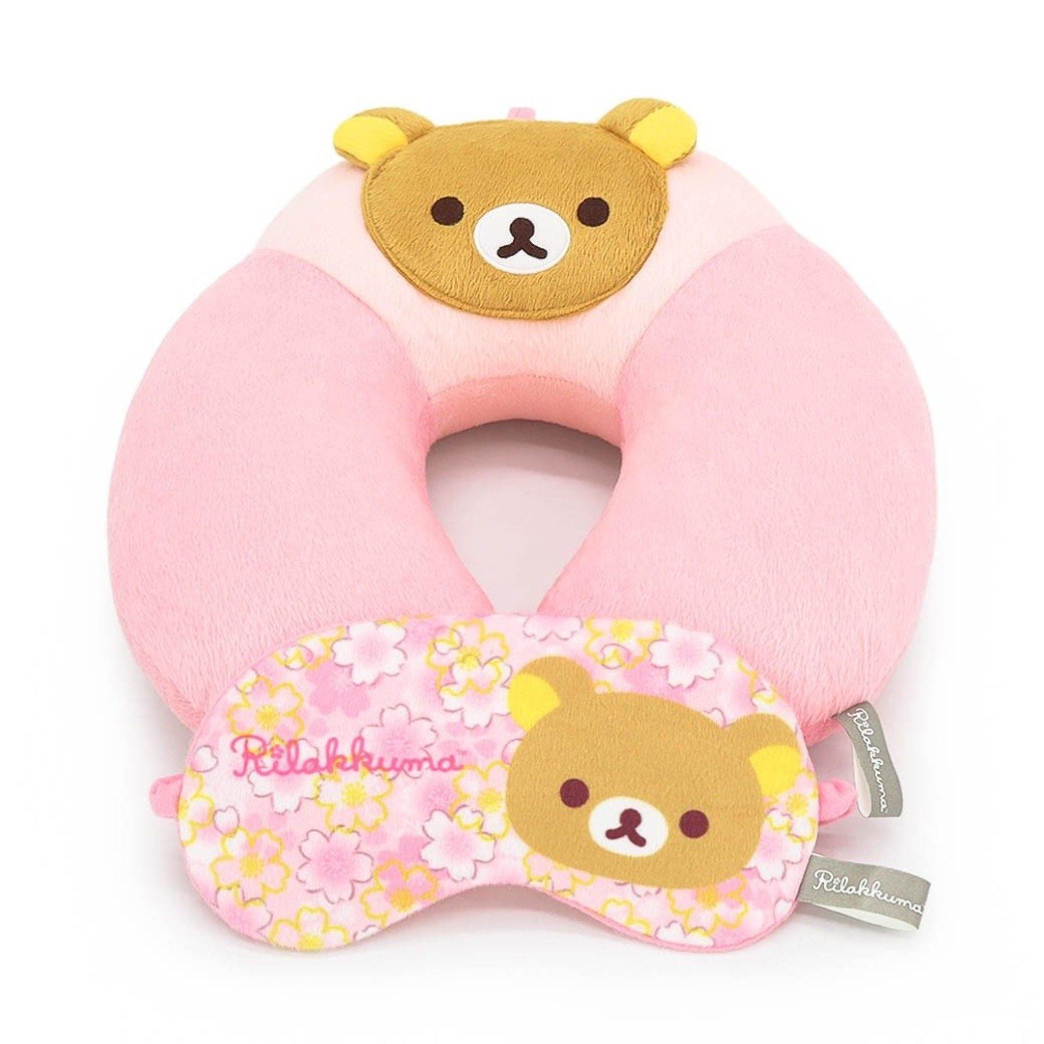 Rilakkuma Neck Cushion With Eye Patch Klosh Rilakkuma Shop KLOSH