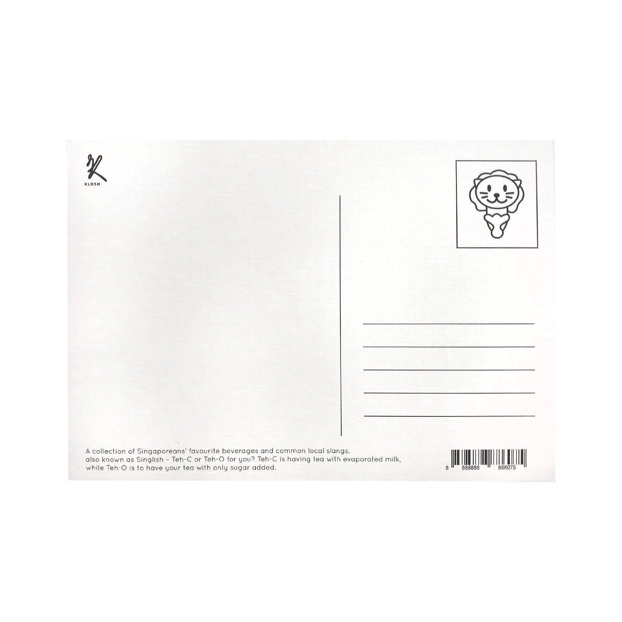 Singapore Heritage Postcard - Singapore Favourite Beverage - KLOSH