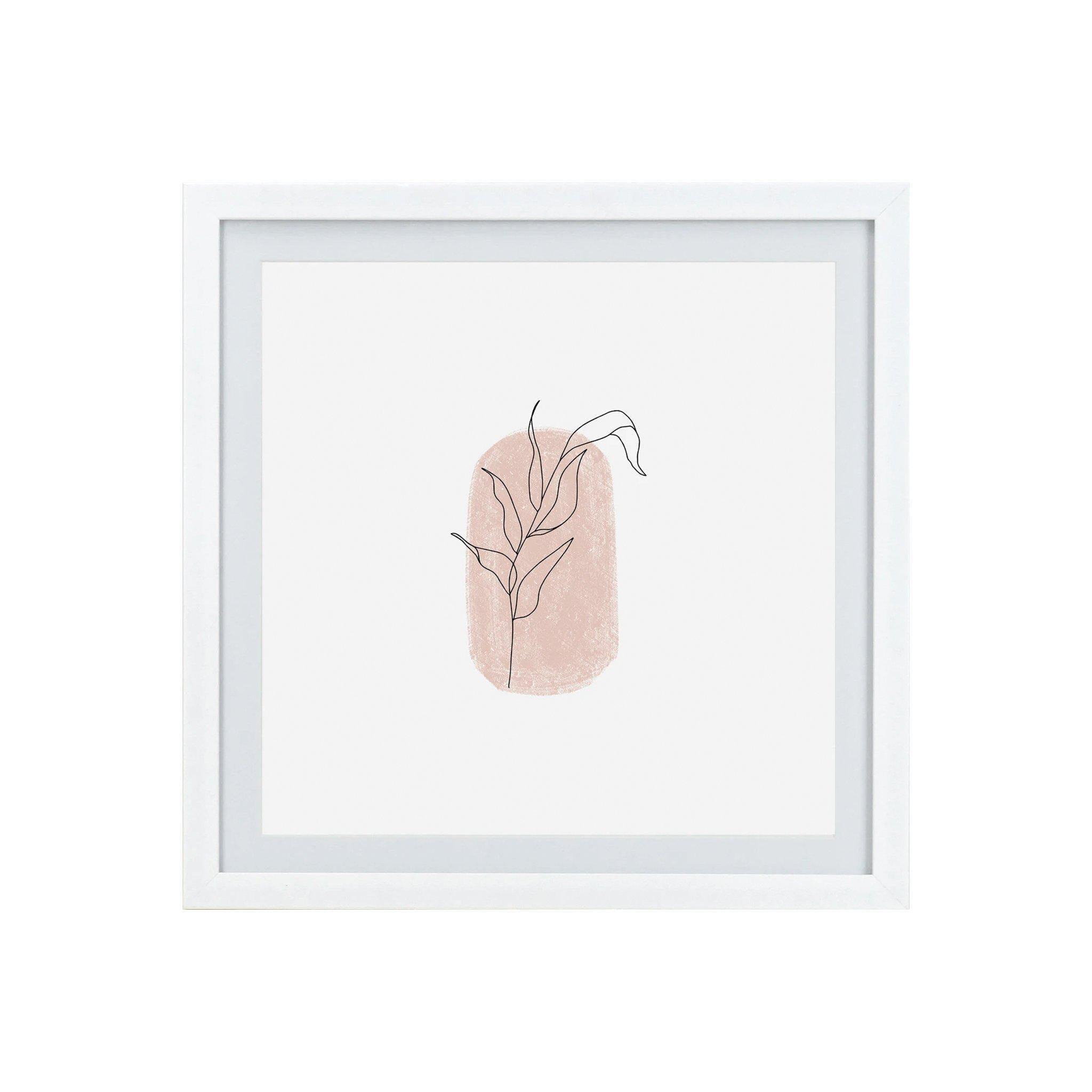 White Square Frame - Botanical Pink Blush - KLOSH