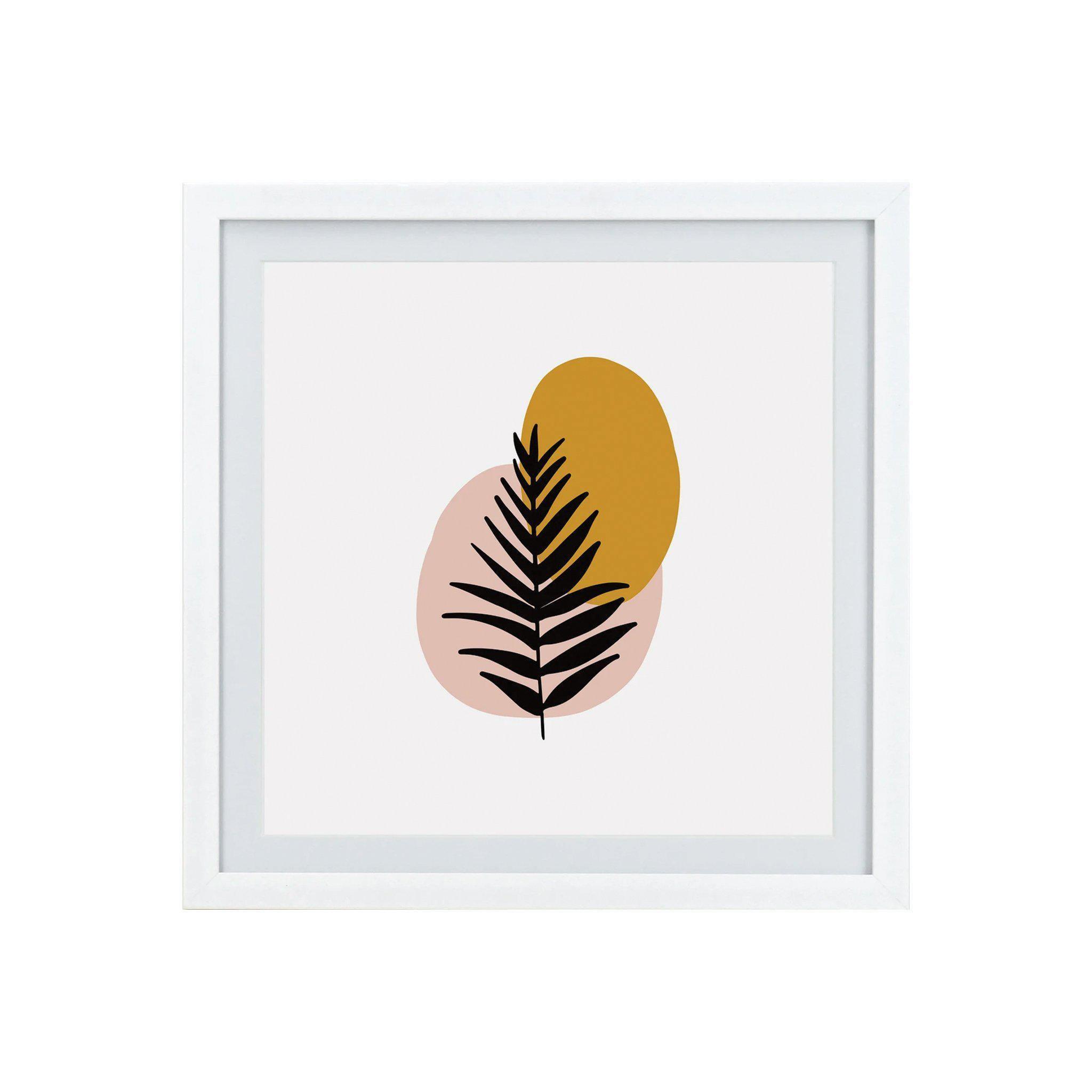 White Square Frame - Palm Leaf Boho - KLOSH