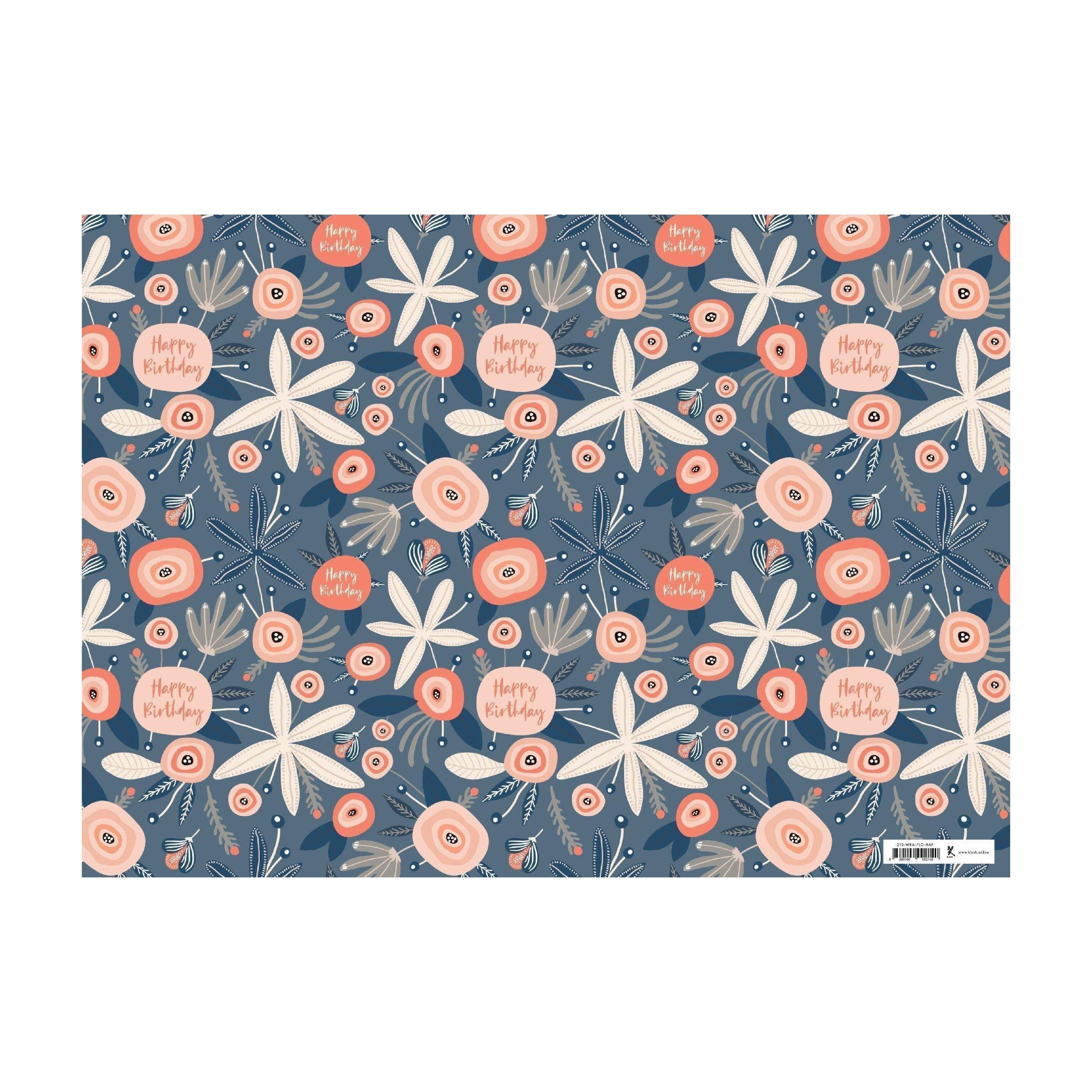Wrapping Paper - Happy Birthday Flowers - KLOSH