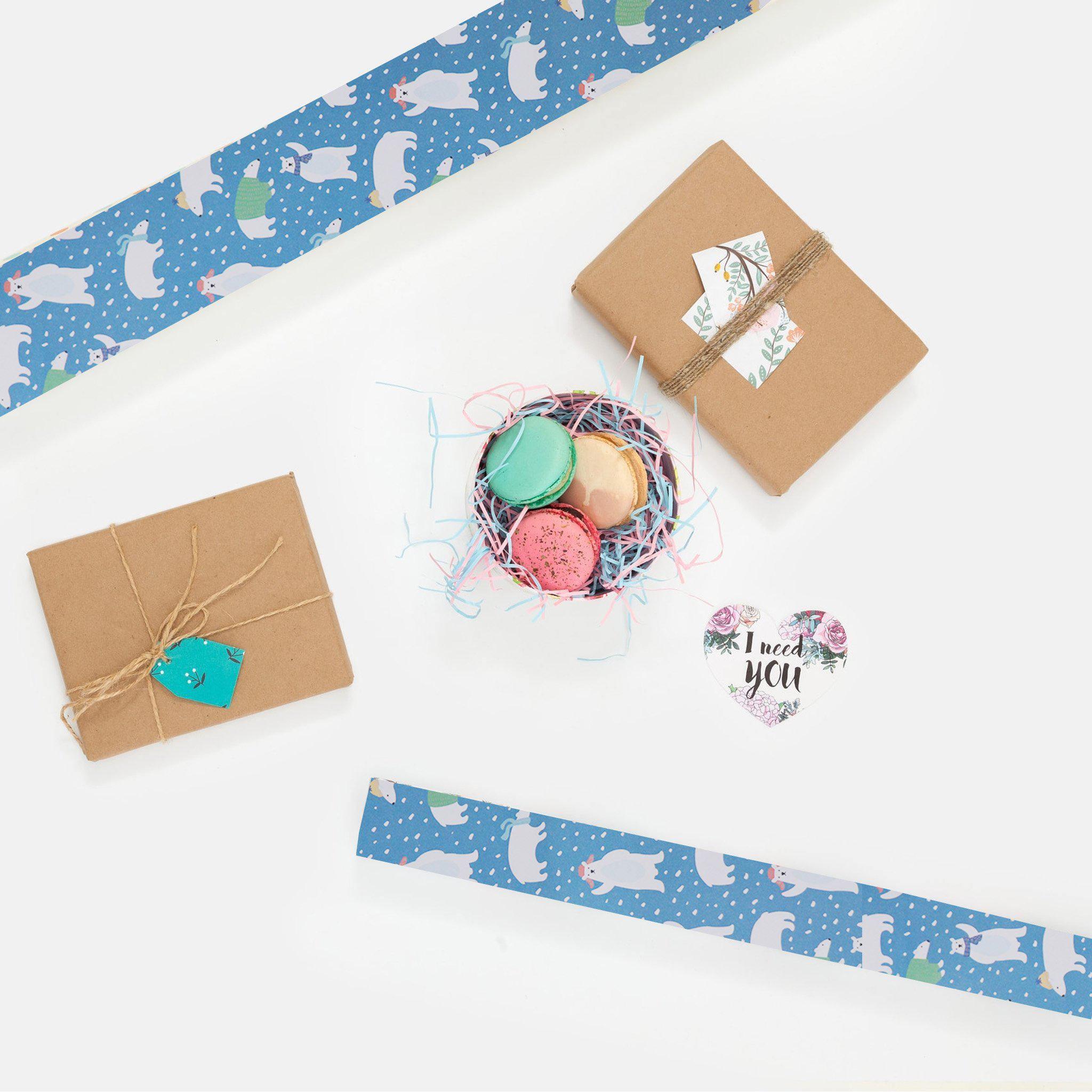 Wrapping Paper - Polar Bear Glitter - KLOSH