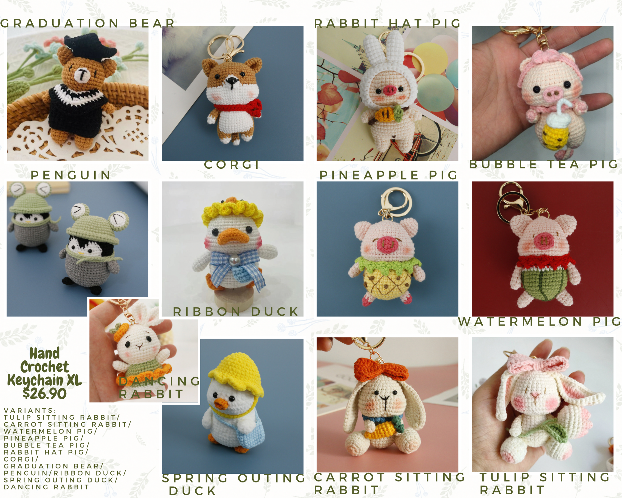 Handmade Crochet Keychain XL