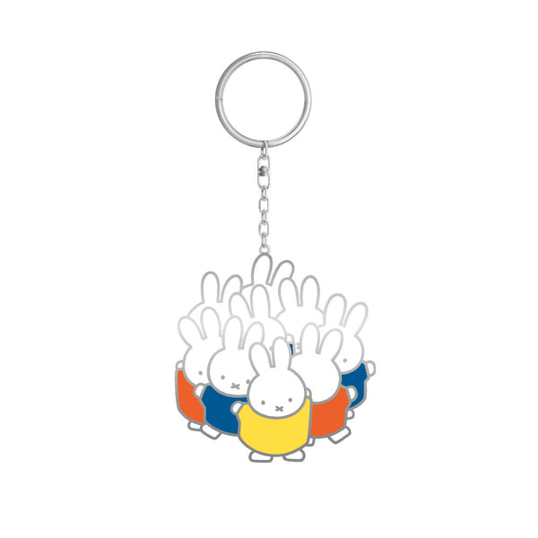 Miffy Group Playing  Enamel Keychain