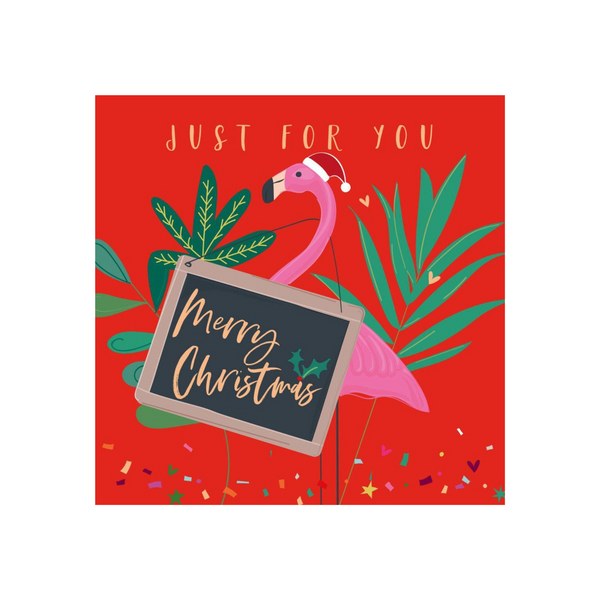 Christmas Card - Merry Christmas Flamingo