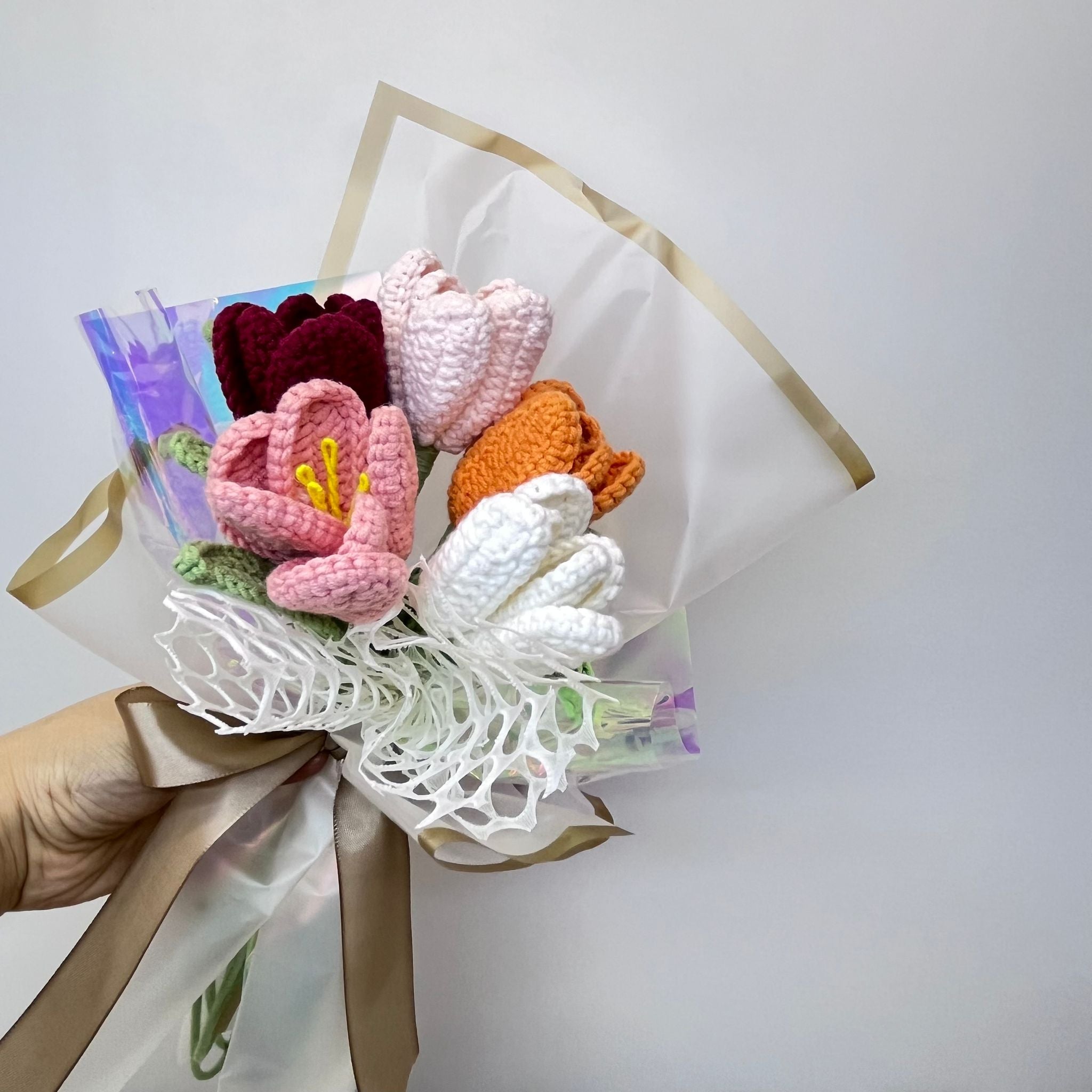 Elegant Crochet Flower Bouquet - Tulip Posy II