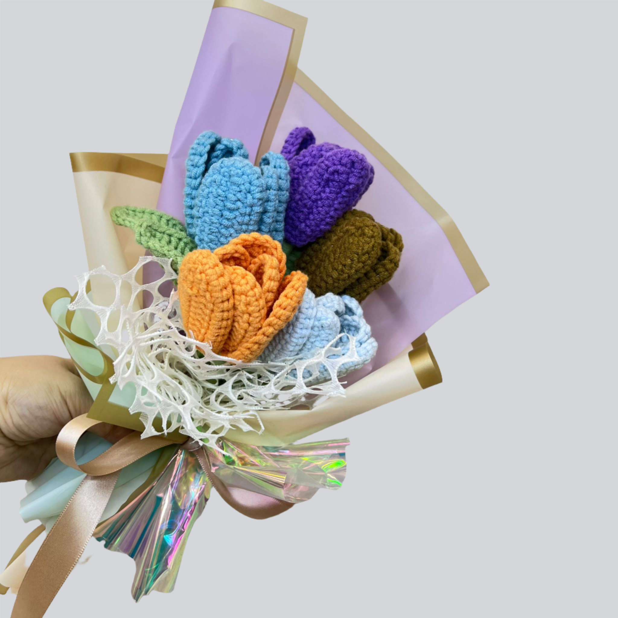 Elegant Crochet Flower Bouquet - Tulip Blossom
