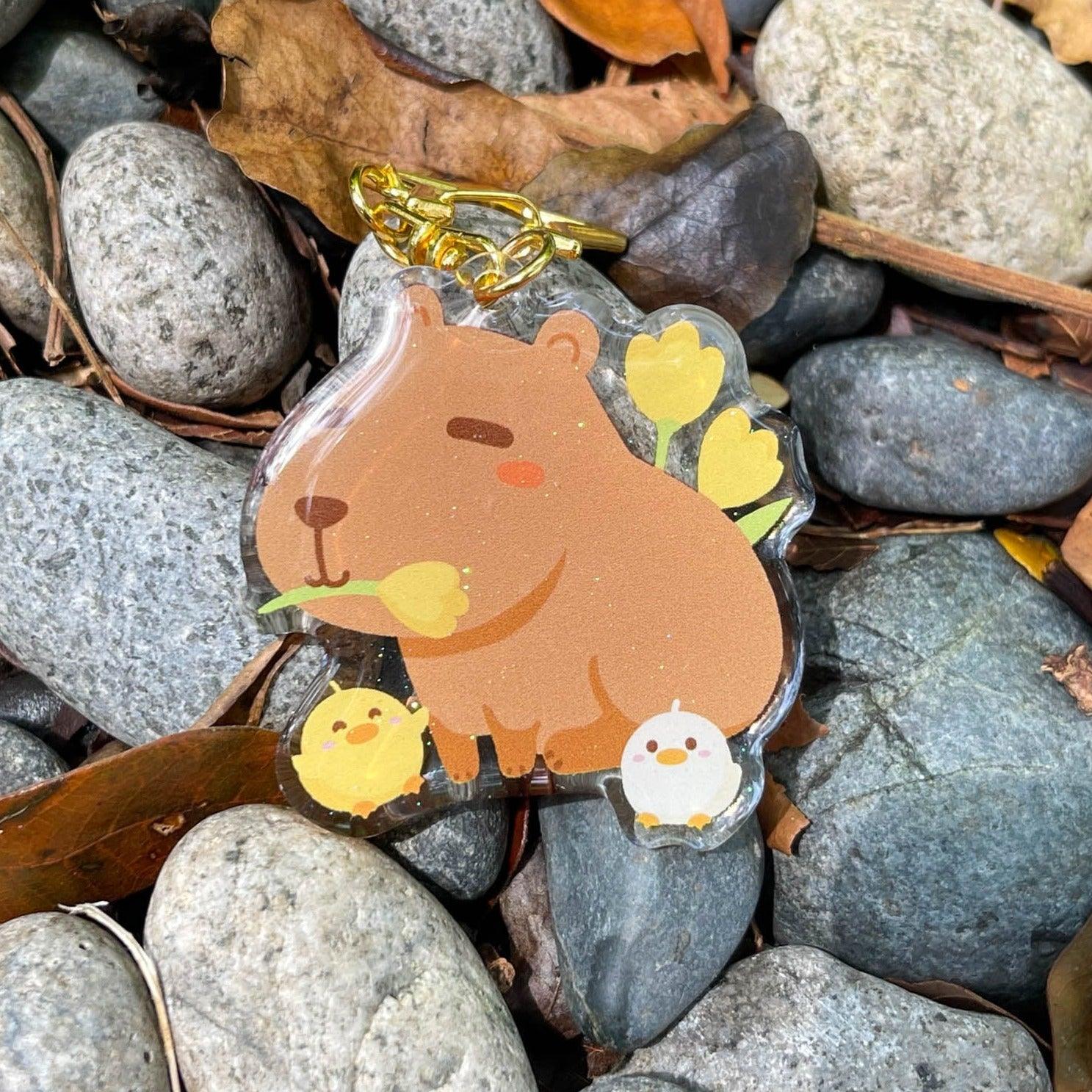 Acrylic Keychain - Capybara in Spring - KLOSH