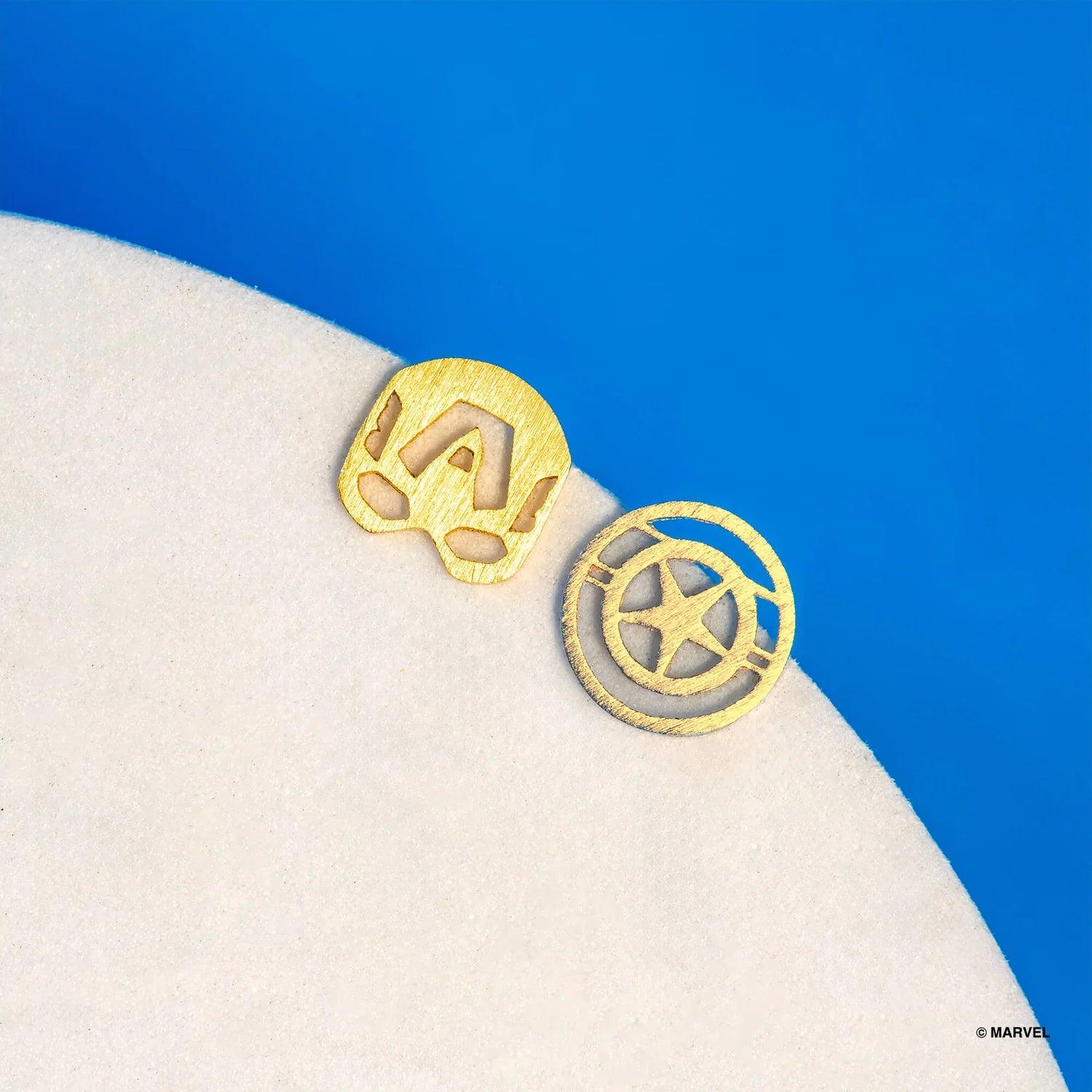 Marvel Earring - Captain America & Vibranium Shield Gold - KLOSH