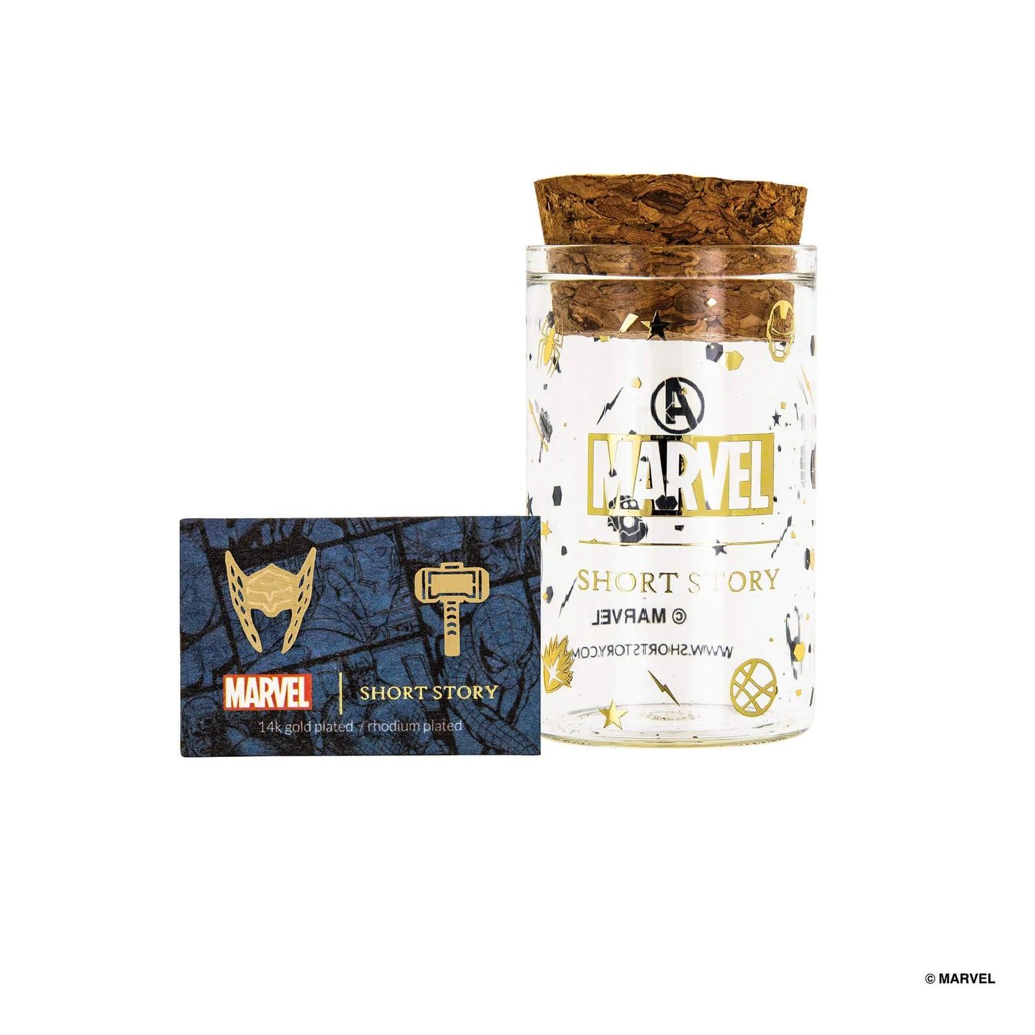 Marvel Earring - Thor & Mjolnir Hammer Gold - KLOSH