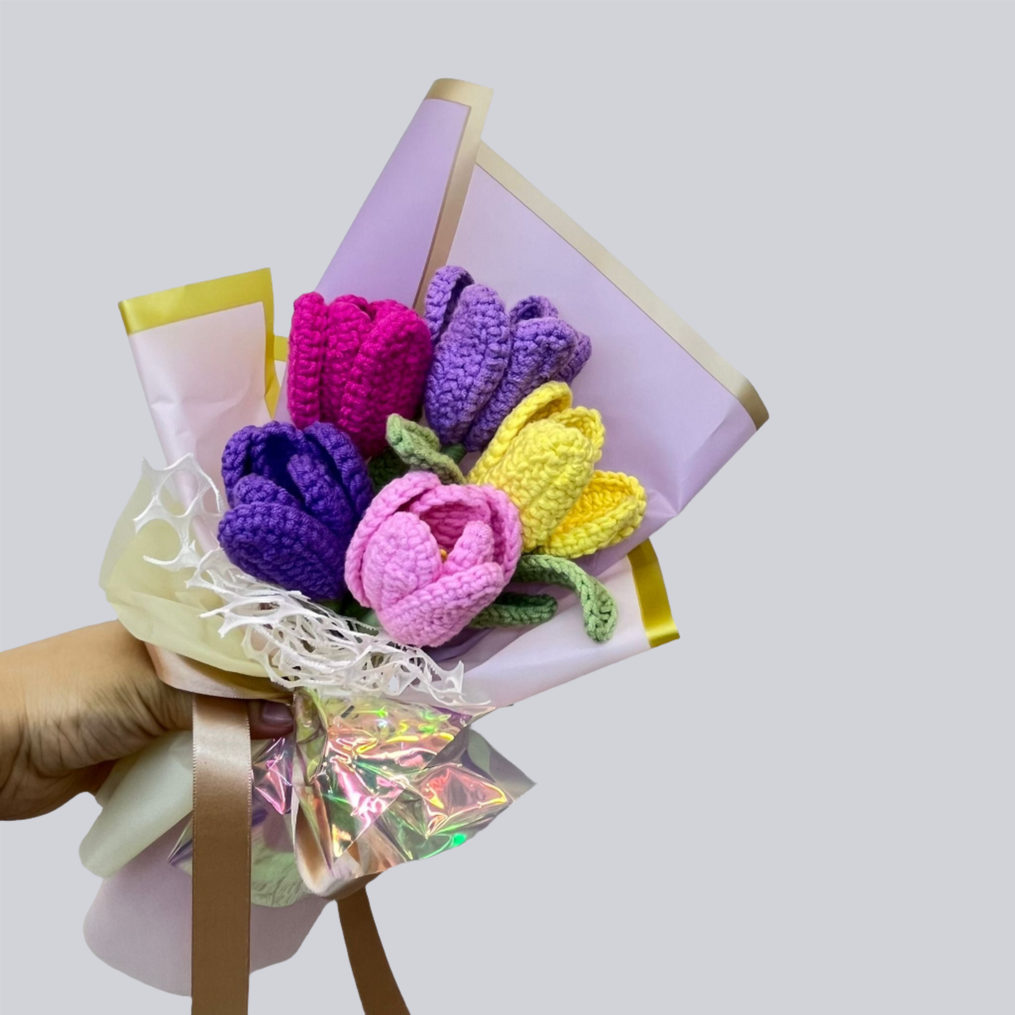 Elegant Crochet Flower Bouquet - Tulip Posy